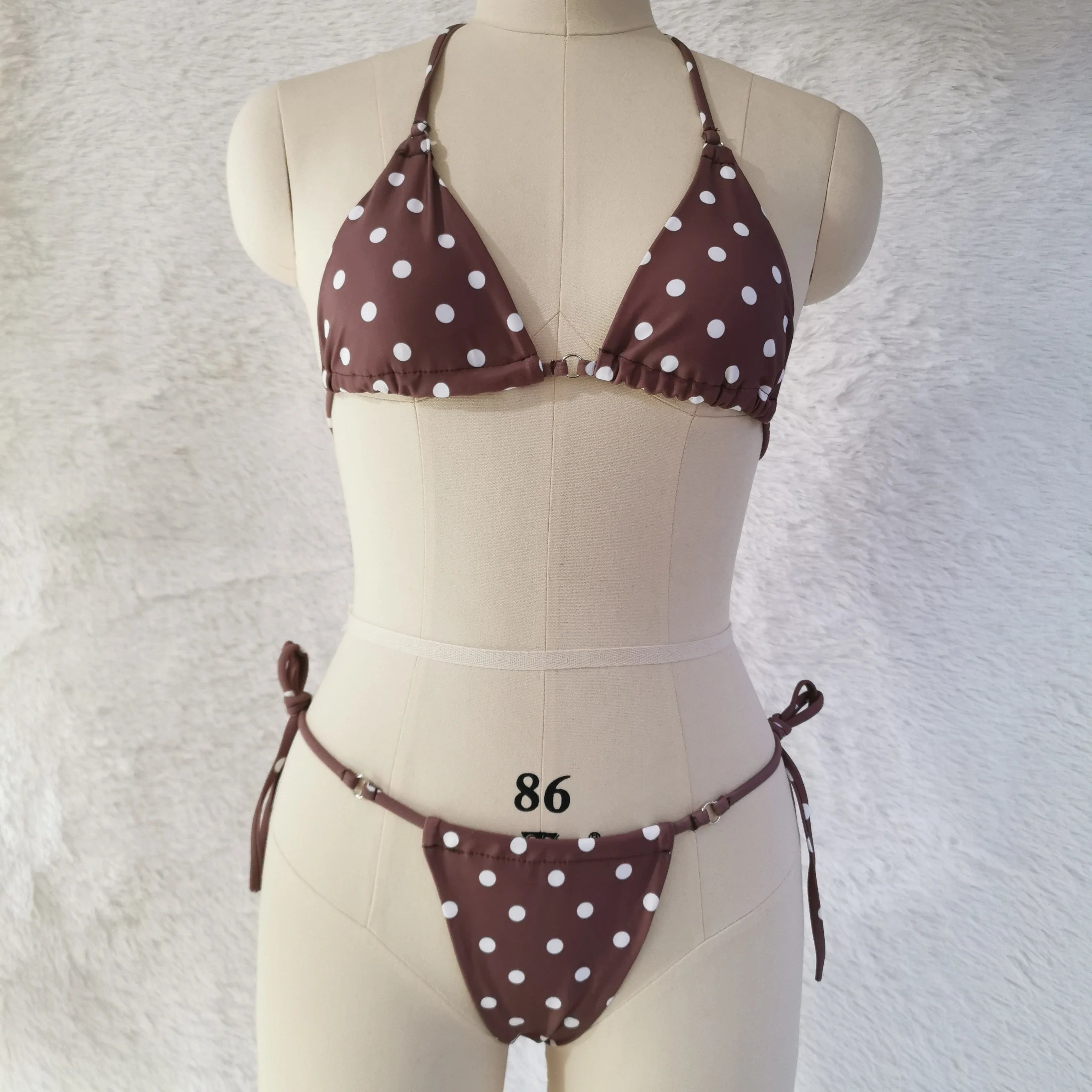 Brazilian Sexy Micro Mini Thong Bikini Set String Bandage Swimwear Women Beachwear Backless Swimsuit Triangle Push Up Biqiuni