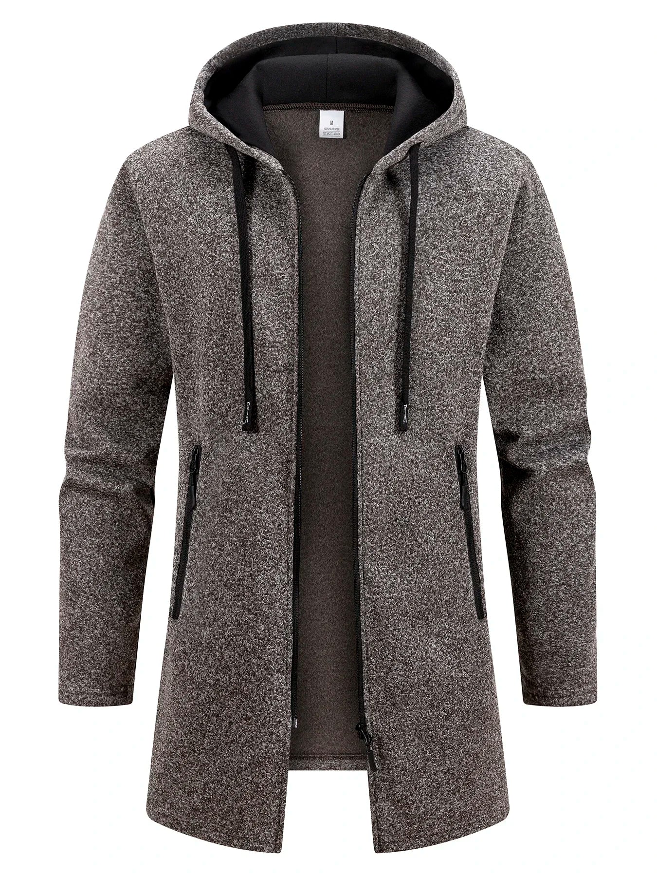 Men's Fleece Hoodies Long Sleeve Sweatwear for Men Zipper Hooded Sweatshirts Loose Autumn Winter Zipper Jacket Coat Warm Sweater