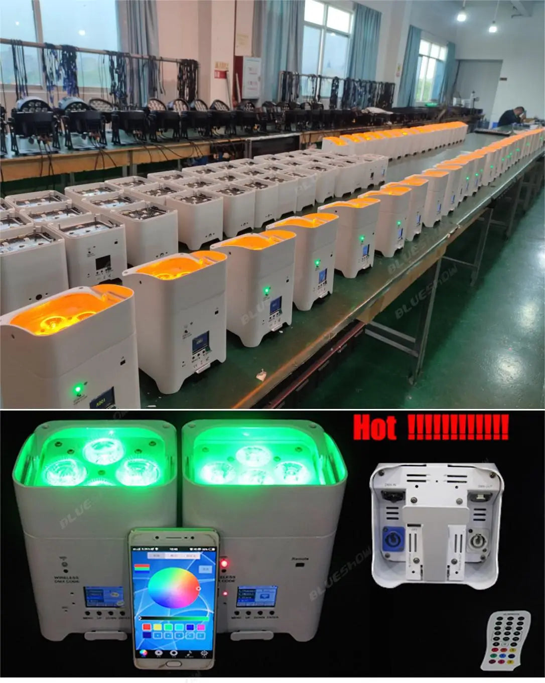 8pcs Wireless Battery Par Light with Flightcase 6x18W RGBWAUV 6IN1 Remote Control Wifi DMX Portable Par LED Stage Effect Light