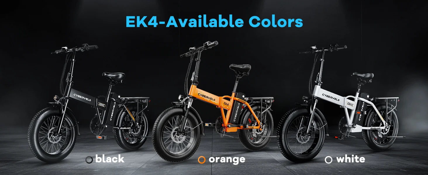 1000W Electric Bike for Adults Cybervelo EK4 Folding 48V 20Ah 30+MPH 80Miles 20" Fat Tire 7-Speed Off Road E-bike