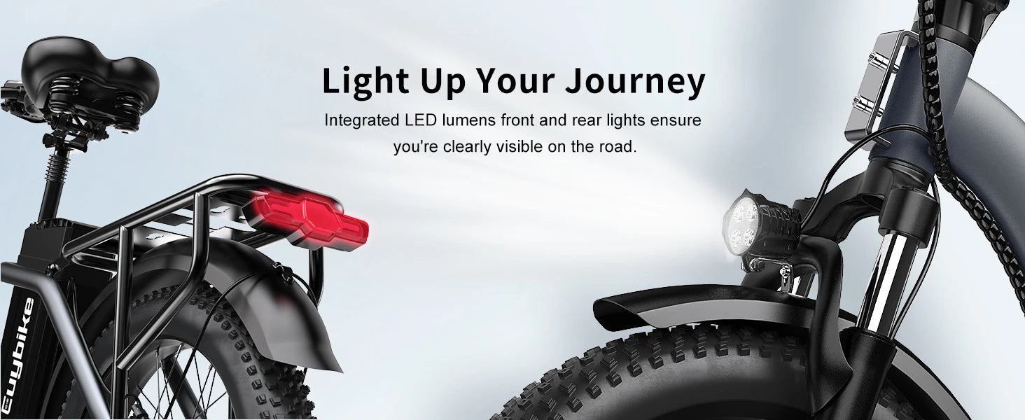 Cybervelo 1000W ebike for adults, 20A Large Removable Battery, Foldable Electric Bike, 20" Fat Tire bike for all Terrain Mars700