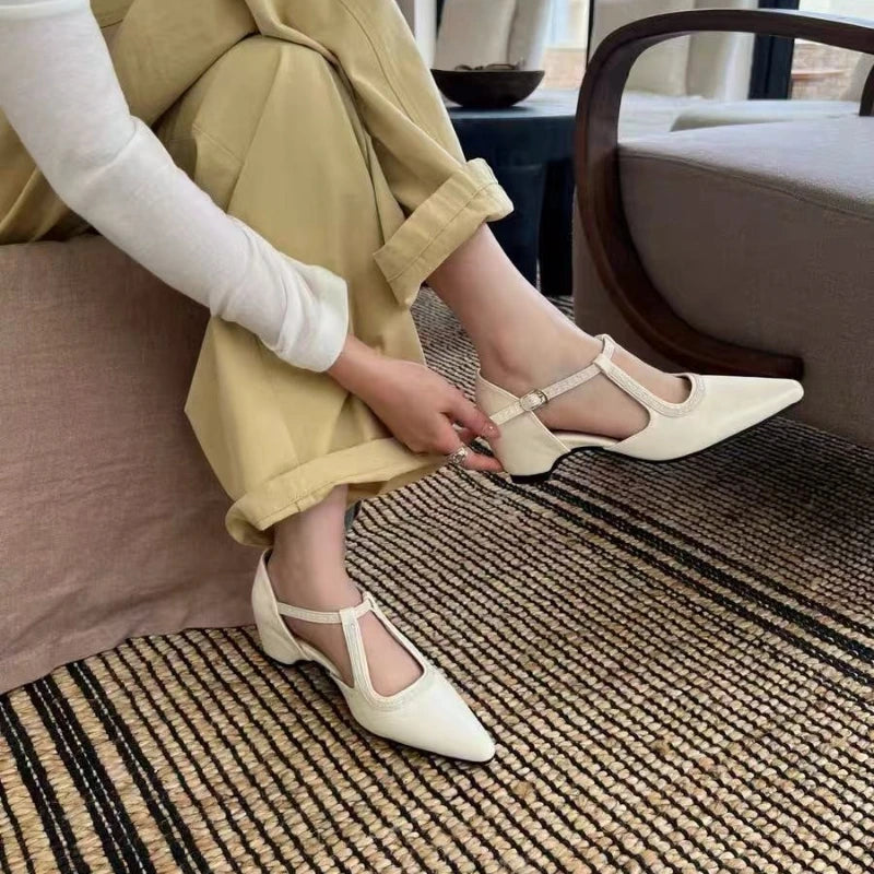 Summer fashion pointed-toe women's sandals  Leather shoes with comfortable and elegant heels  Available in strap style