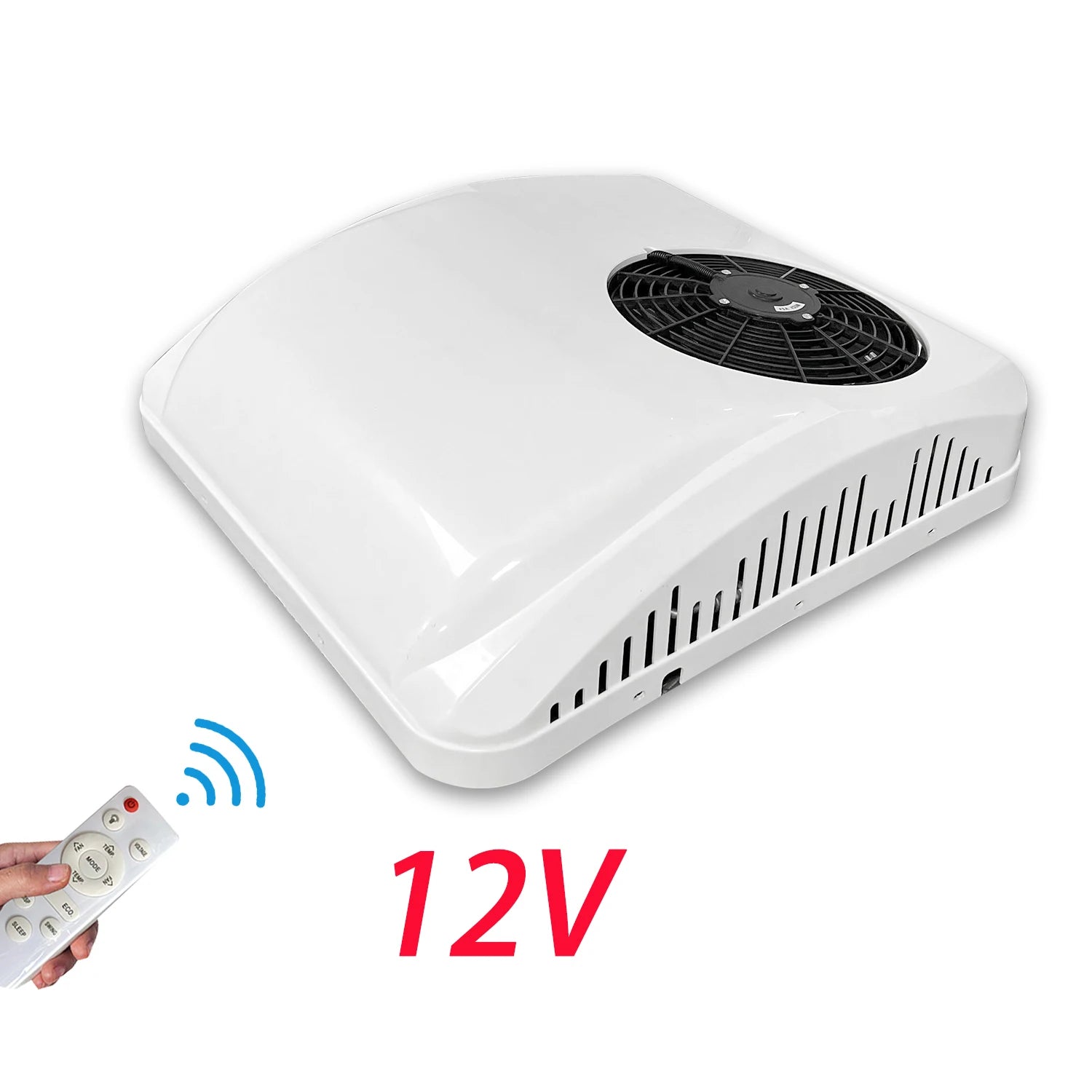 Treeligo 12V/24V 13500BTU Roof Air Conditioner Electric Cool RV Rooftop Parking AC Unit for Truck Camper Van Caravans Motor home