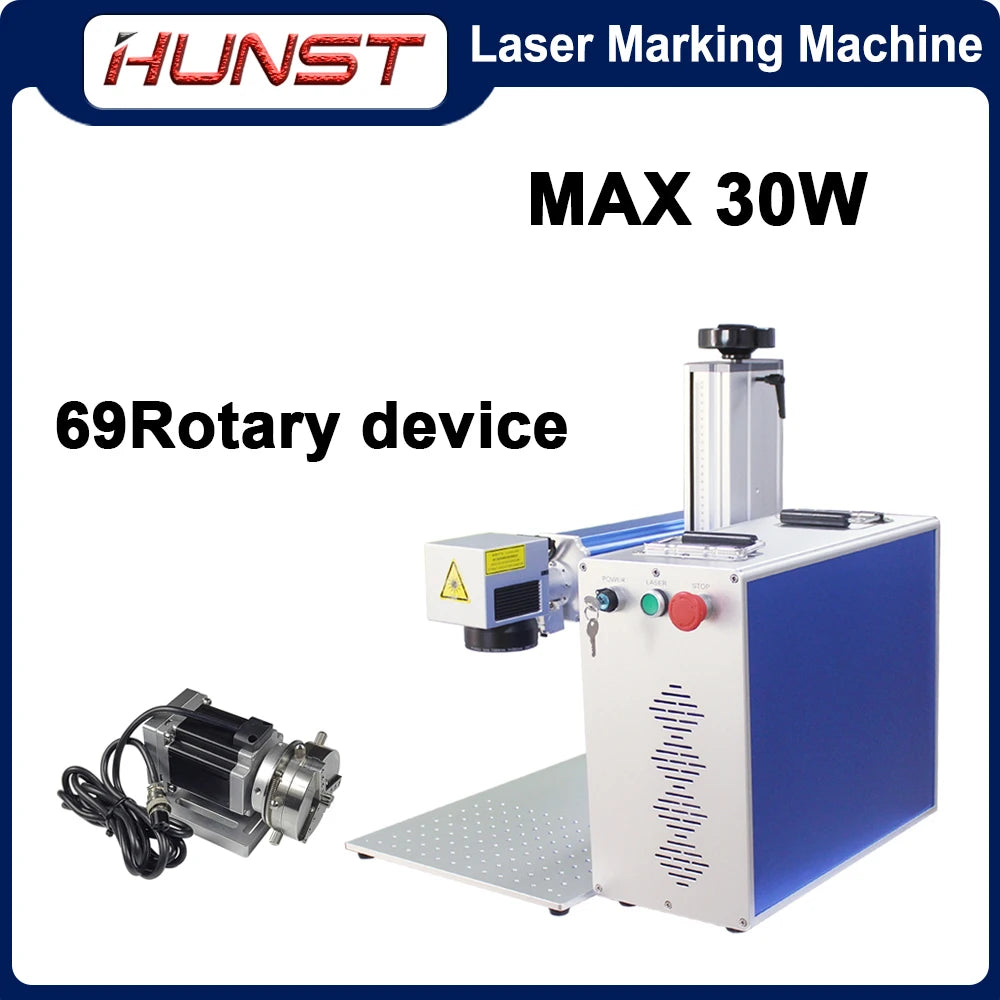 Hunst 50W 30W Fiber Laser Marking Machine Raycus MAX for DIY Jewelry,Gold,Silver,Ring, Bracelet, Metal Cutting Engraving Machine
