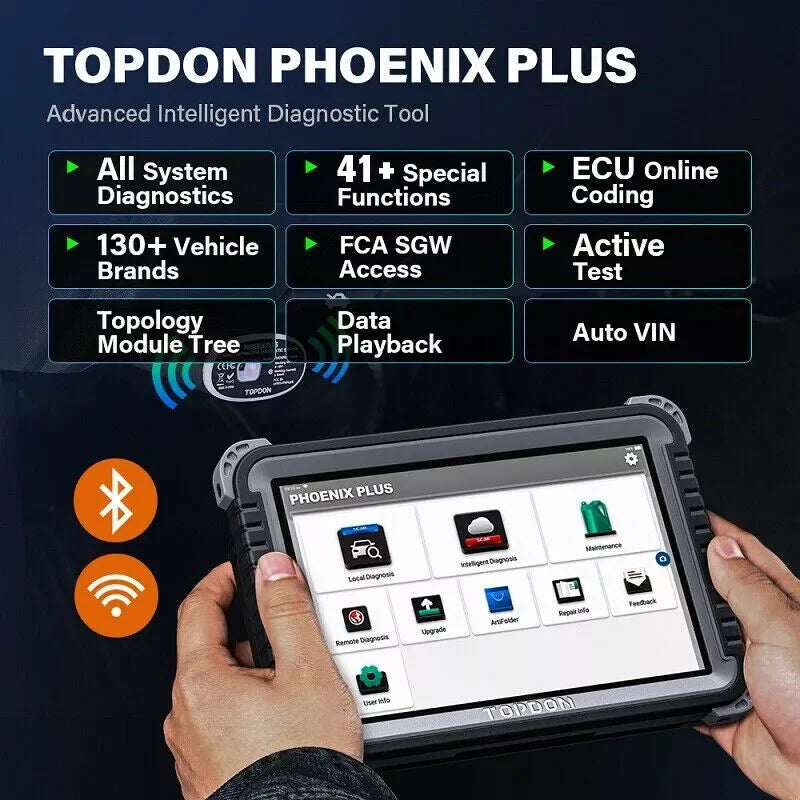 Topdon Phoenix Plus 2  Automotive Car Diagnostic Tool ECU Coding Scan VAG Bi-Directional Professional OBD2 Scanner Active Test