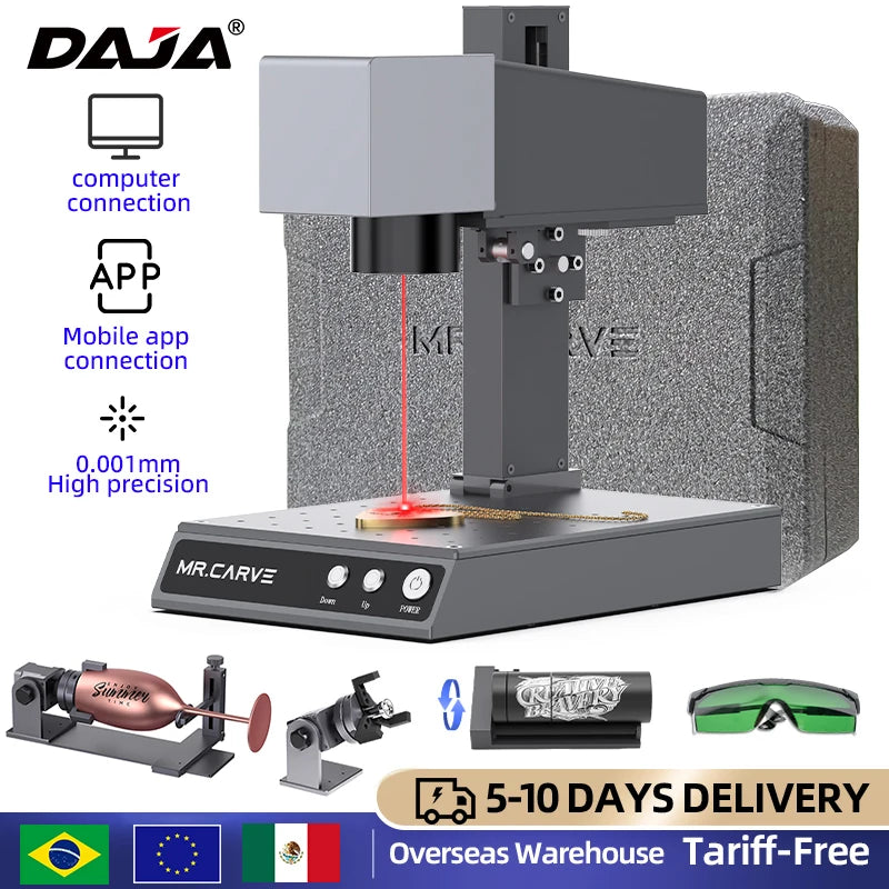 DAJA M1 Pro Fiber Laser Engraver Portable Business Laser Marking  Machine for Fast Precise Engraving Plastic Leather All Metals