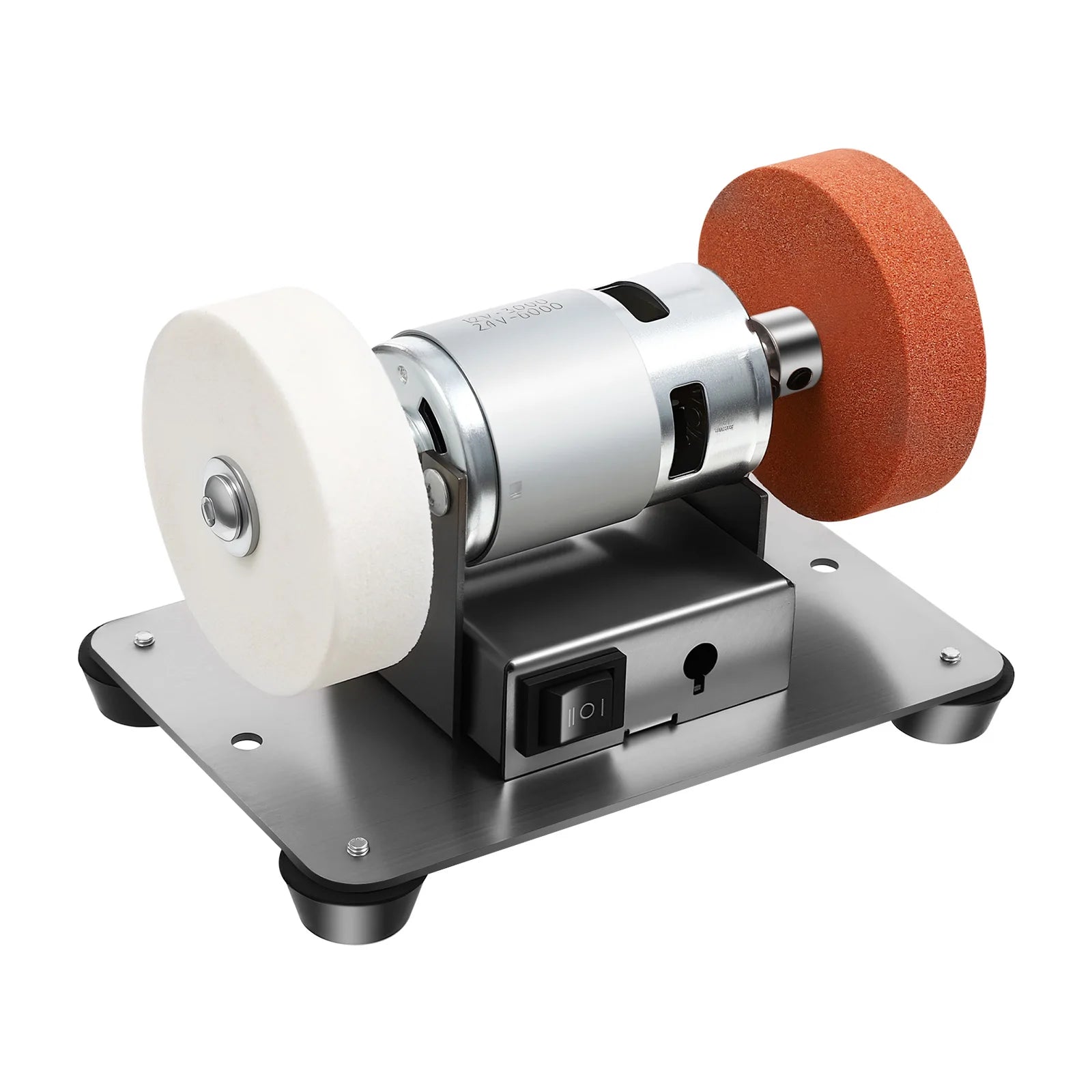 96W Benchtop Sander, Small Grinder Adjustable Variable Speed Table Grinder 6000 RPM for Metal Grinding Polishing DIY