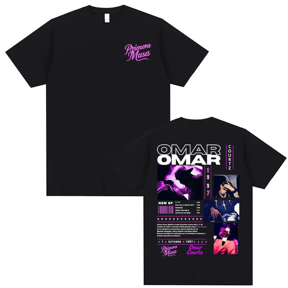 Rapper Omar Courtz Primera Musa 2025 Graphic T-shirts Men Women Vintage 90s Hip Hop Gothic T Shirt Summer Tops Oversized T-shirt