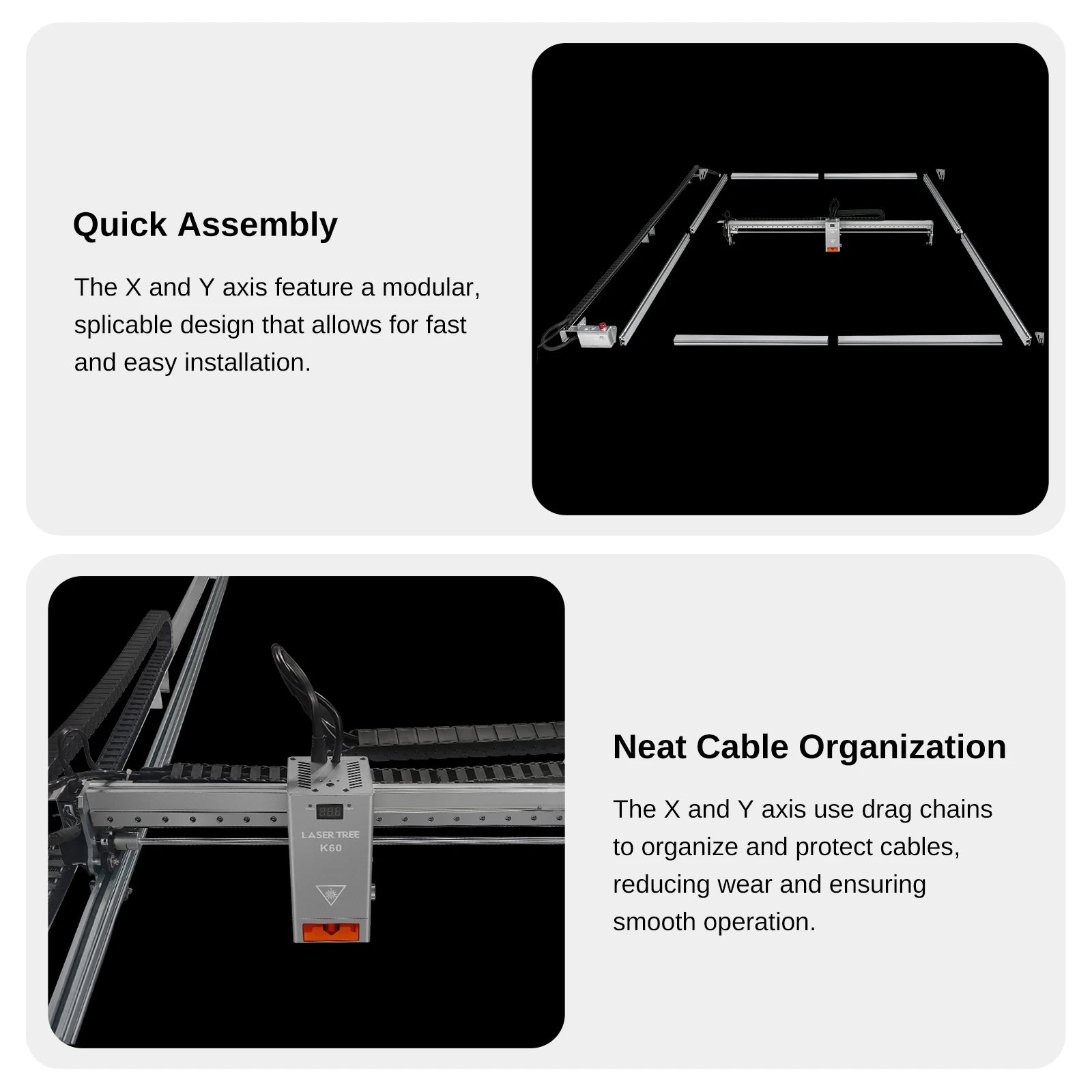 LASER TREE Laser Engraving Machine with Air Assit 60W Laser Module Laser Engraver Cutter Woodworking Area 1000x1500mm DIY Tools