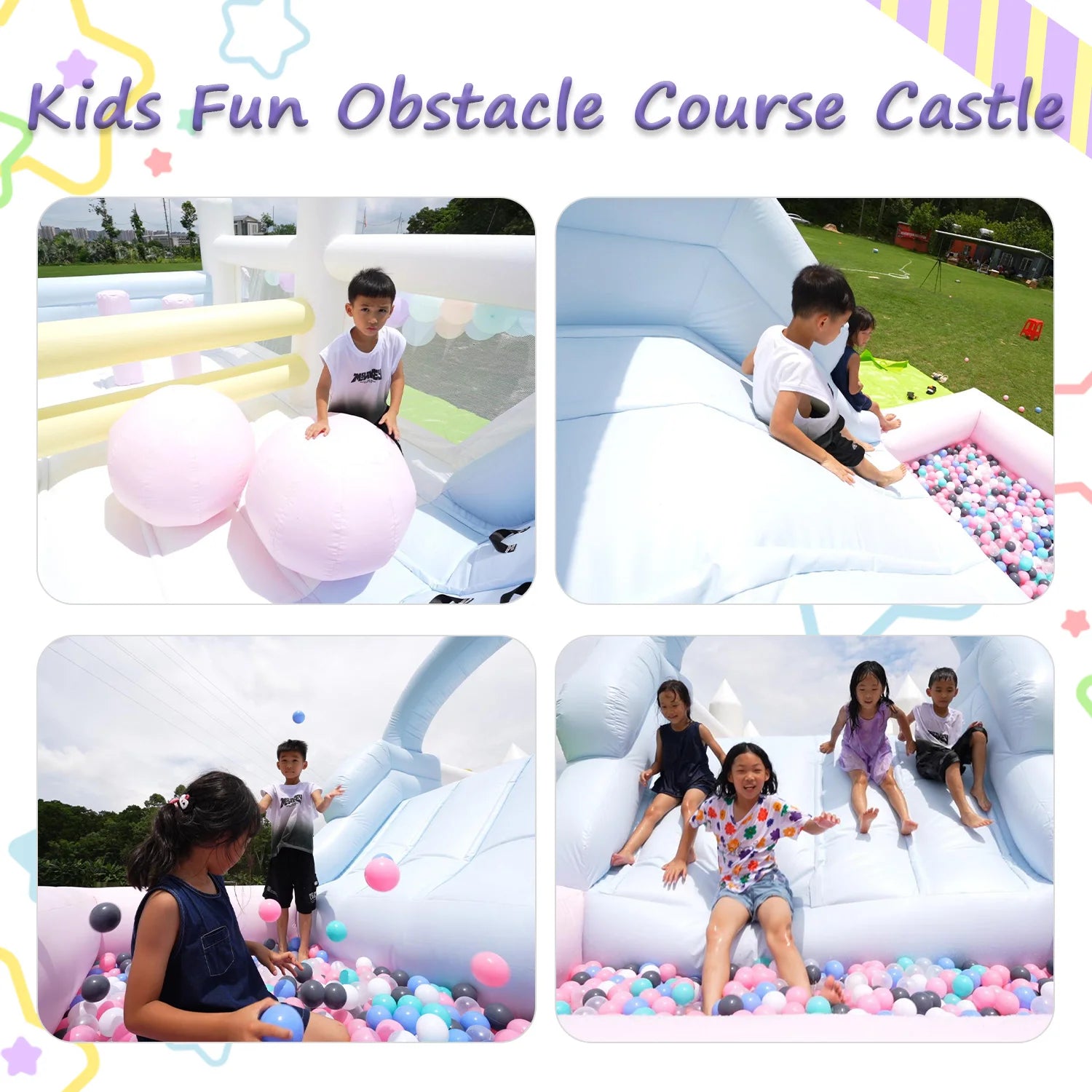Giant inflatable Bounce House Big Size Inflatable Trampoline With Double Slide Courtyard Kids Jumping Castle  Obstacle track