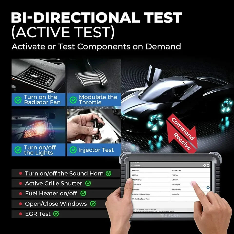 Topdon Phoenix Plus 2  Automotive Car Diagnostic Tool ECU Coding Scan VAG Bi-Directional Professional OBD2 Scanner Active Test