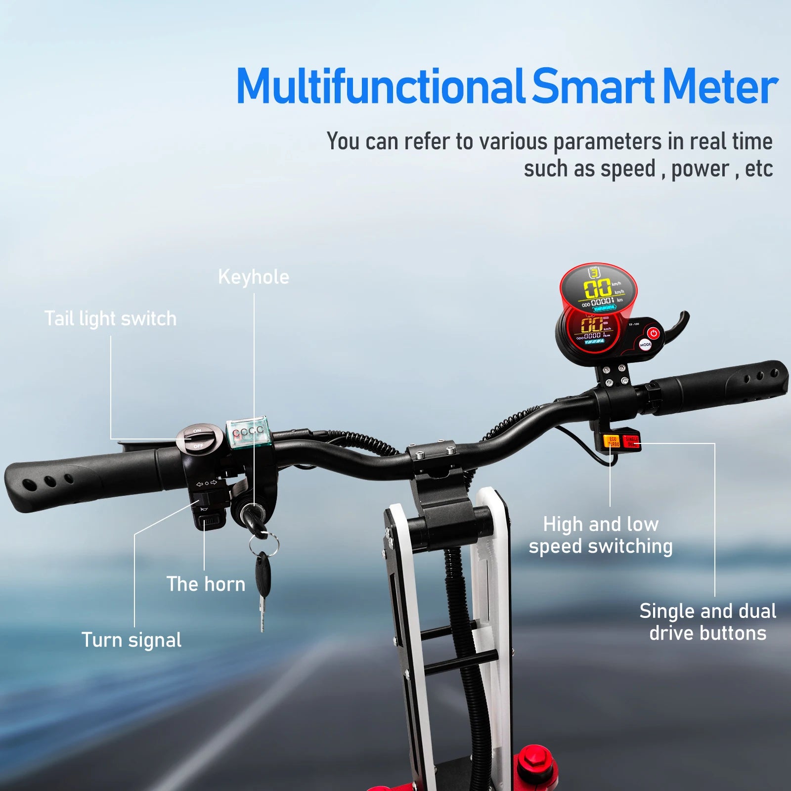 TIFGALOP K8 Adult Foldable Electric Scooter 12 Fat Tireh tire,E-mountain scooter 3000W*2 Motor 60V38AH Battery City Escooter