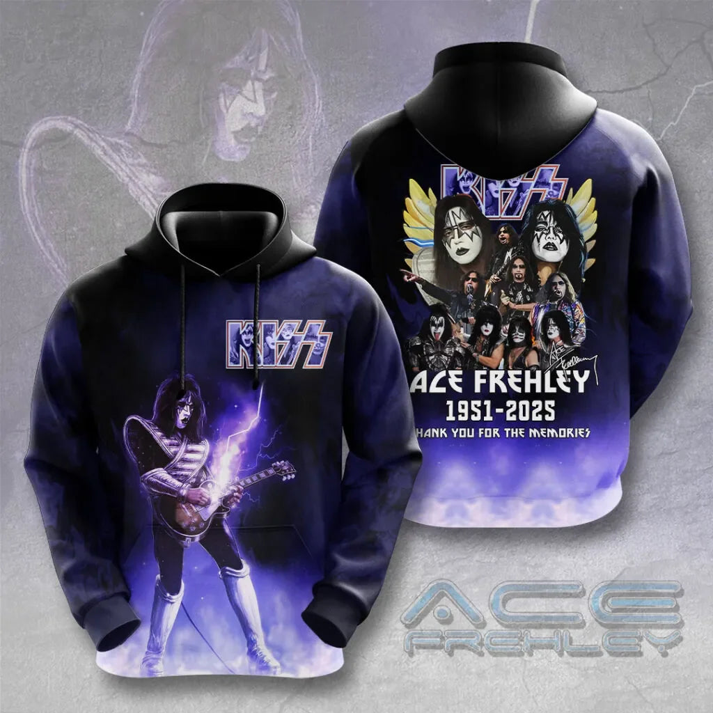 Rock KISS Hoodie Sweatshirt Male 3D Print Men Women Hip Hop Trend Tracksuit Pullover Coat Oversized Y2k Men's Hoodies