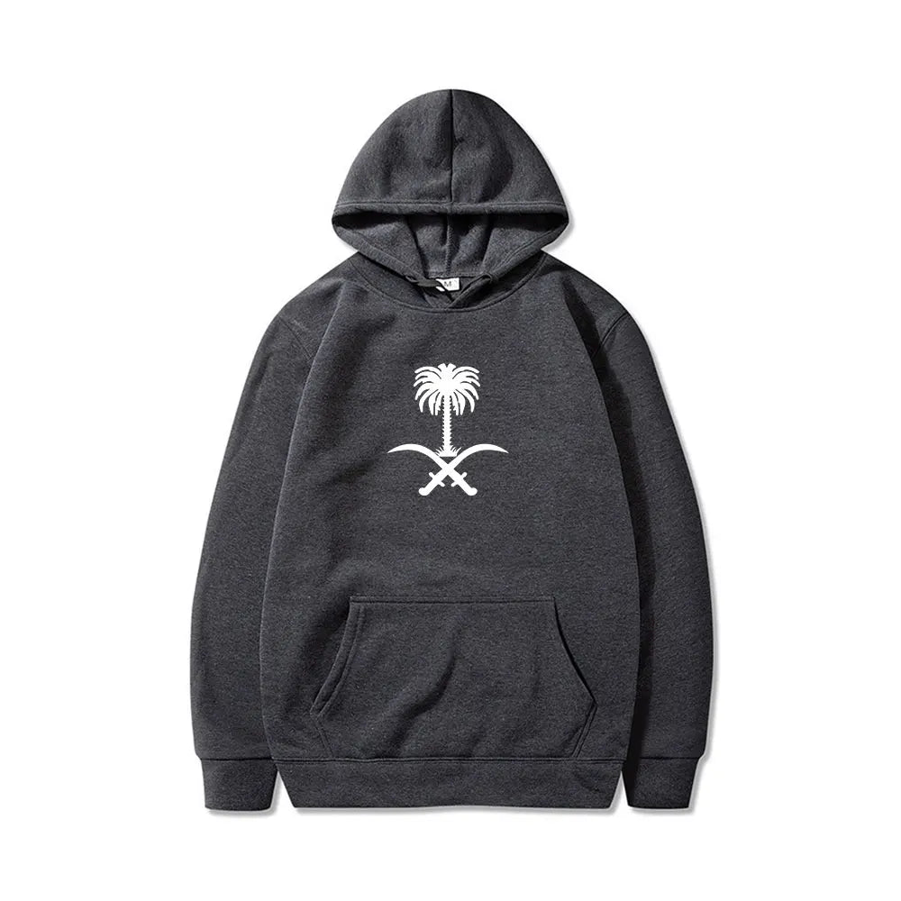 Casual Hoodies Emblem Of Saudi Arabia Country Flag Warm Winter Pullover Hoodie Men Women Unisex Hip Hop Style Sweatshirt