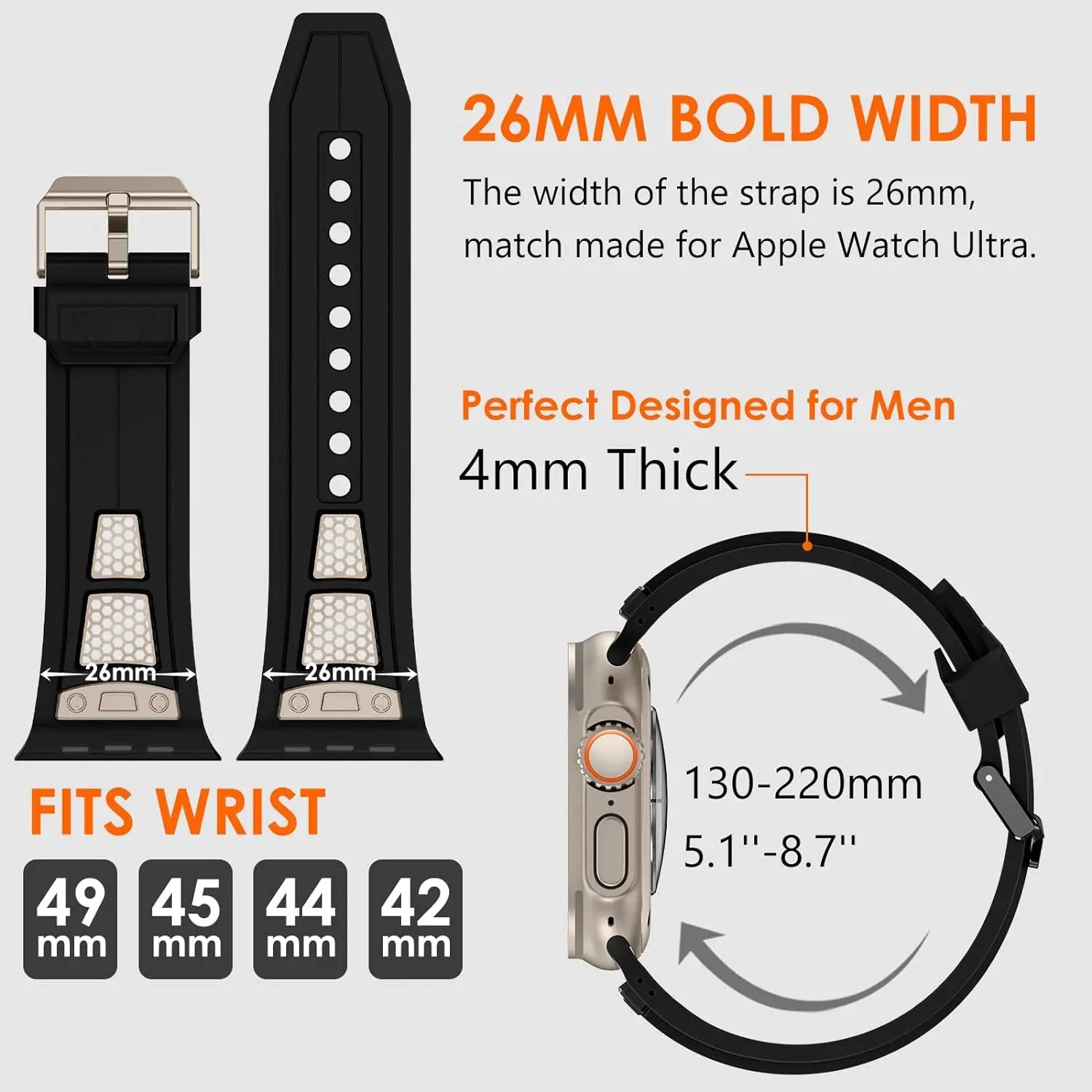 Silicone Strap For Apple Watch Ultra 2 Band 49mm 45mm 44mm 46mm rubber Sport Bracelet correa iWatch Series 11 10 9 8 7 6 5 4  SE