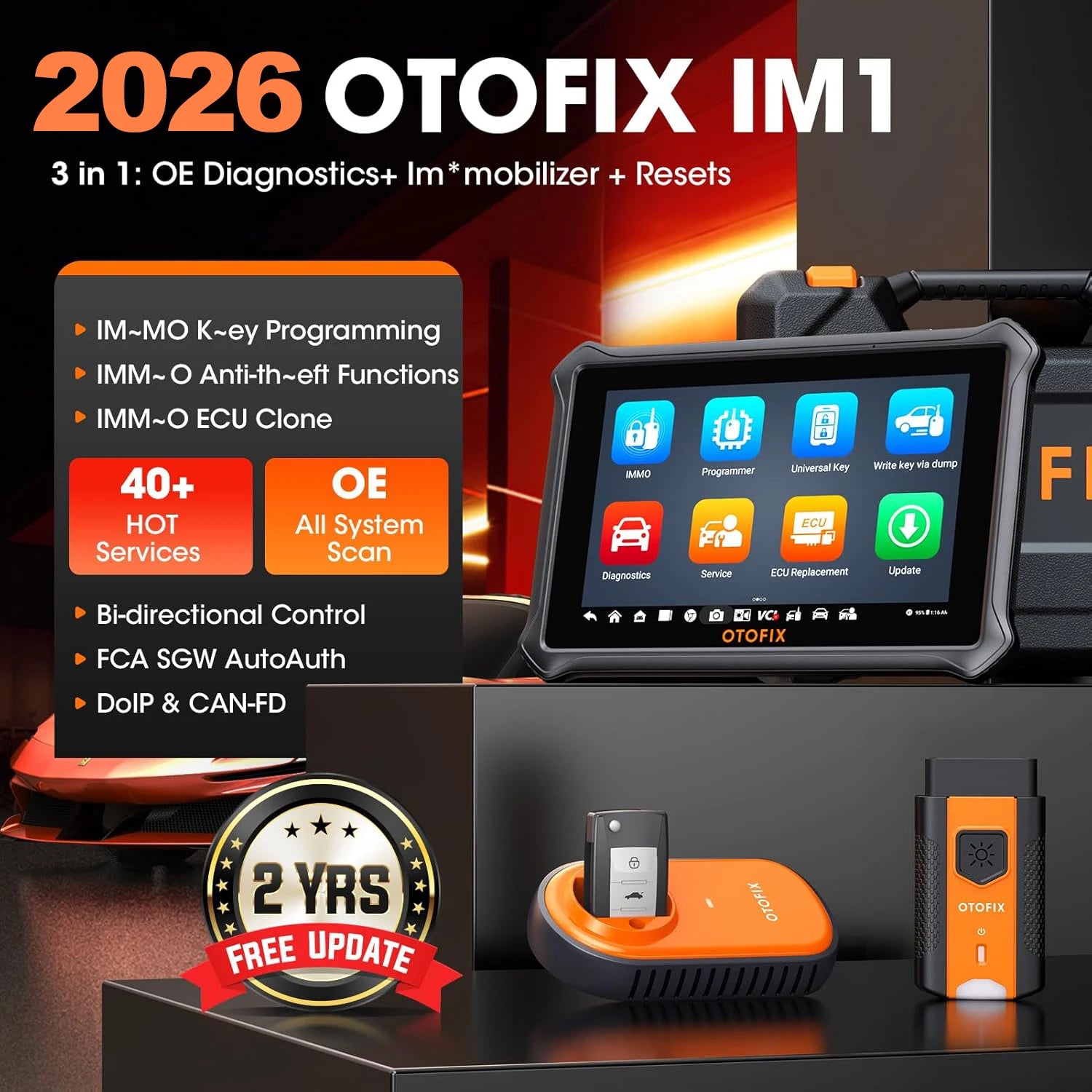 Car Key FOB Programming Tool OTOFIX IM1 All System Diagnostic Scan Tool Auto Key Programmer IMMO Function Key Tool 2 Year Update
