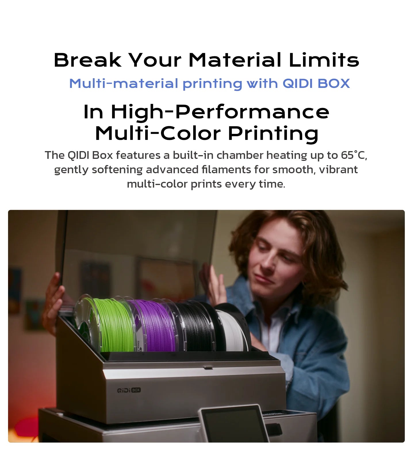QIDI Q2 Multi-Color Printing 3D Printer Fast Speed Printing 600mm/s Industrial WIFI High Precision Print