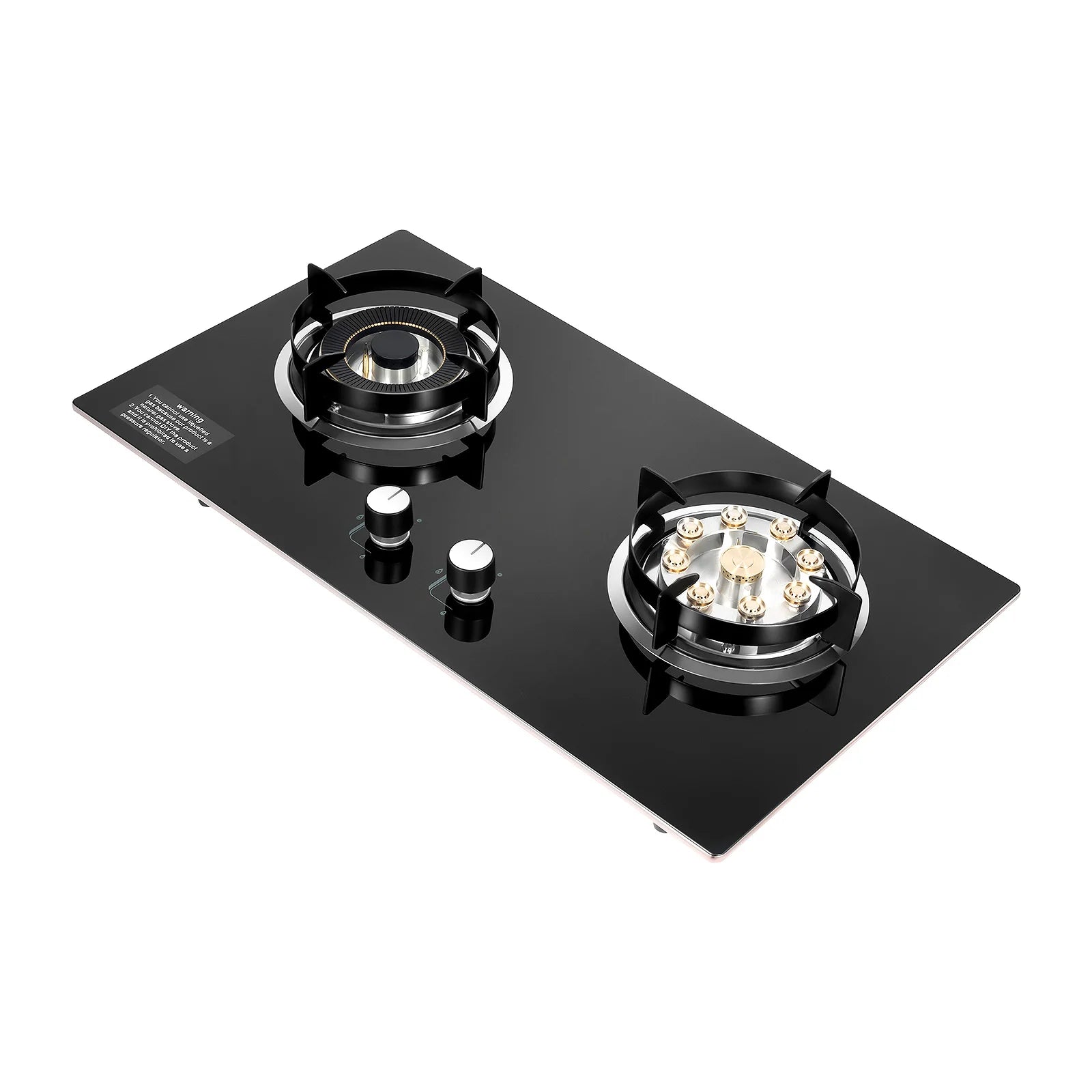 4.2KW+5.2KW Household Double Stove Hob Built in Gas Stove 2 Grade Dual-purpose Burner Natural Gas Tempered Glass Gasfornuis