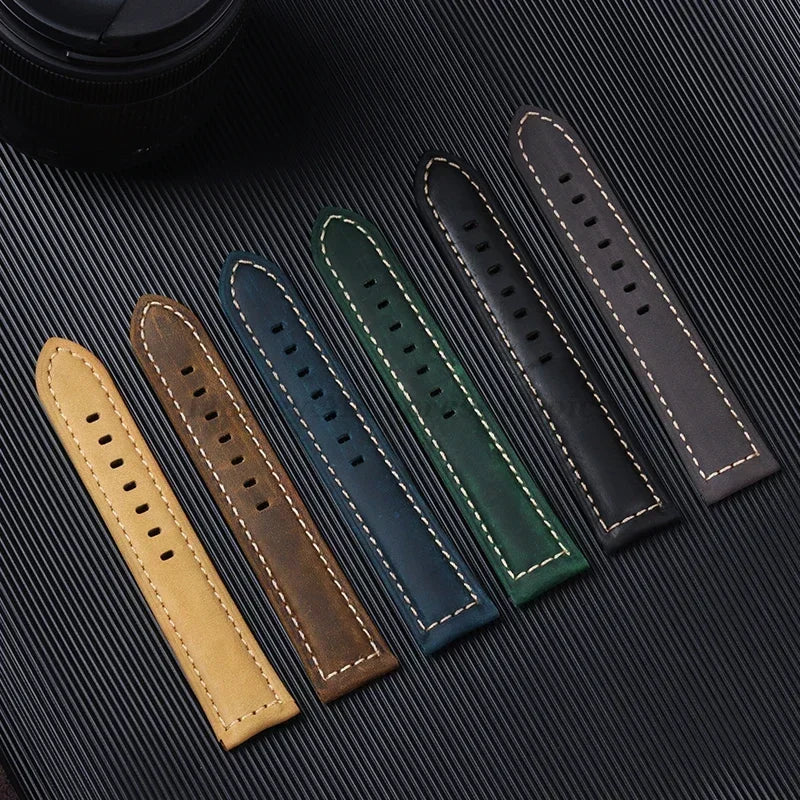 Genuine Leather Watch Strap for Panerai Band Men Women PAM111/441/312 Horse Cowhide Leather Belts 20mm 22mm 24mm 26mm for Casio