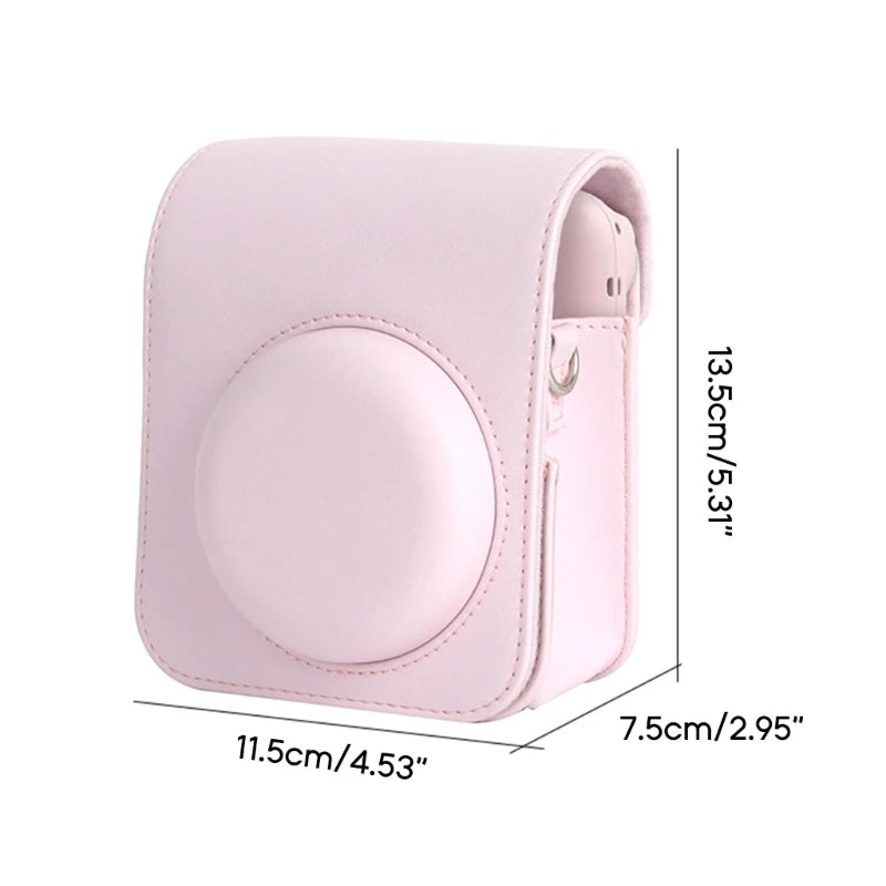 For instax Mini 12 Camera Travelling Bag PU Leather Soft Shoulder Bag For Fujifilm Film Portable Camera Bag With Shoulder Strap