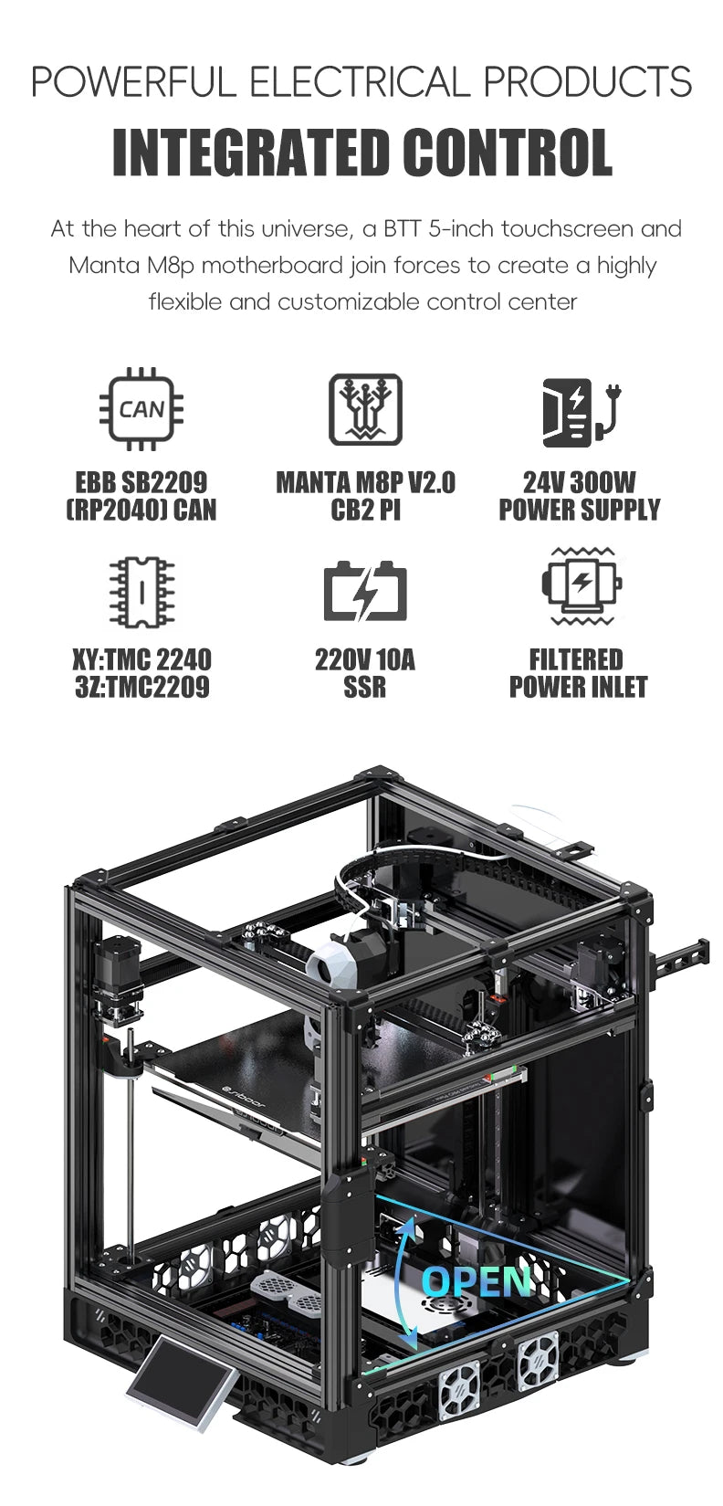 SIBOOR Voron Trident [June] 3D Pinter DIY CNC Metal Structure CoreXY 4AWD & All HIWIN Rails High Speed Voron 3D Pinter Kits