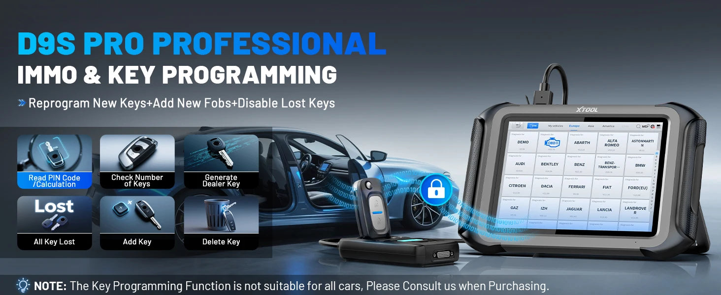 XTOOL D9S PRO Bluetooth Diagnostic Tool ECU Coding Programming Automotive Scanner Key Programmer Topology Map CAN FD DoIP