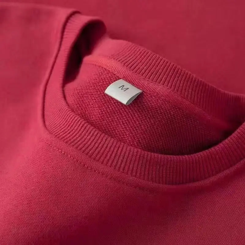 360g Heavyweight Cotton Sweater Solid Color Loose Relaxed Men's and Women's Pullover Hoodies Women