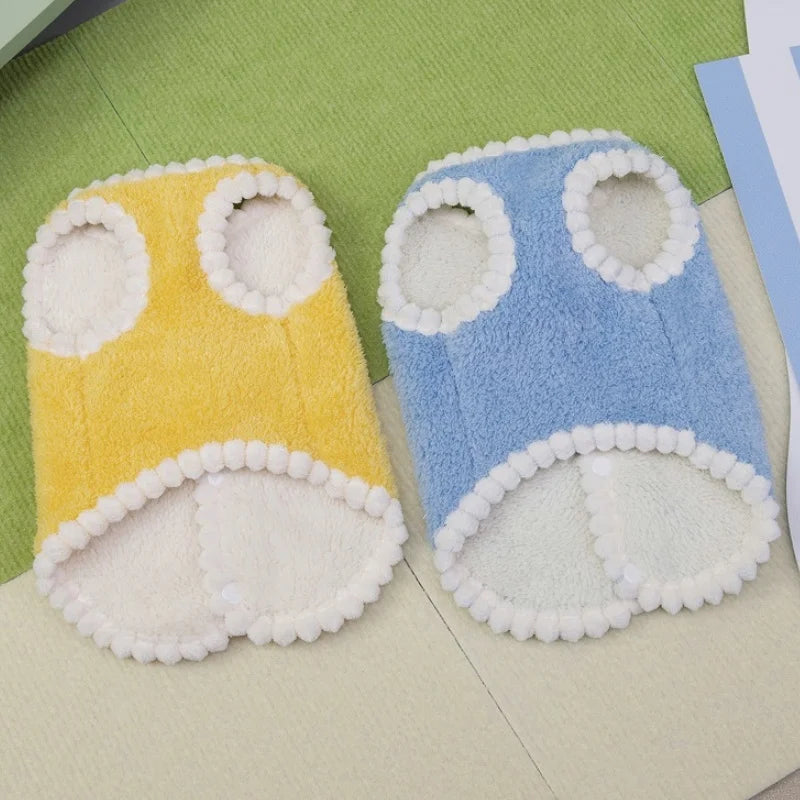 Rabbit Pattern Dog Vest Warm Plush Dog Clothes Autumn Soft Puppy Hoodies Luxury Cute Cat Vest Pullover Bichon Poodle Pet Apparel