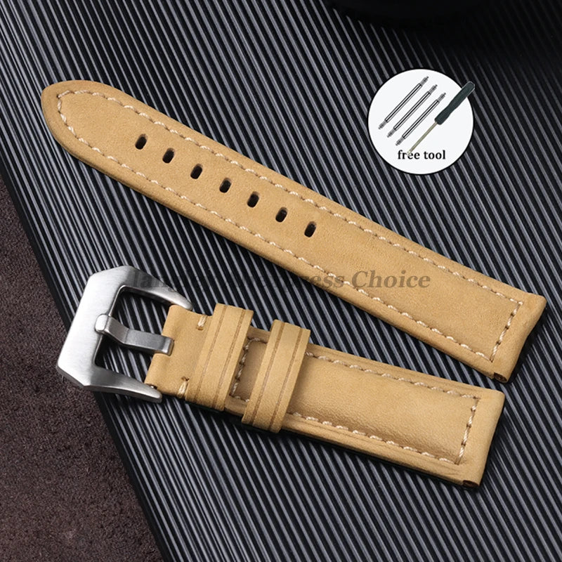 Genuine Leather Watch Strap for Panerai Band Men Women PAM111/441/312 Horse Cowhide Leather Belts 20mm 22mm 24mm 26mm for Casio