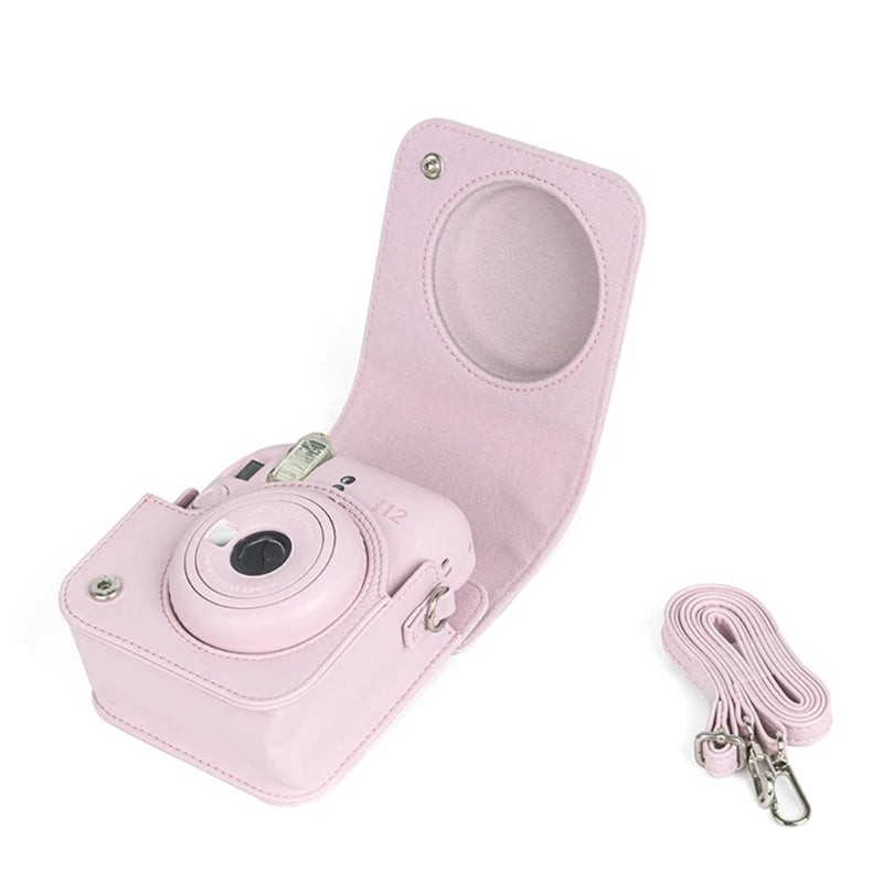 For instax Mini 12 Camera Travelling Bag PU Leather Soft Shoulder Bag For Fujifilm Film Portable Camera Bag With Shoulder Strap