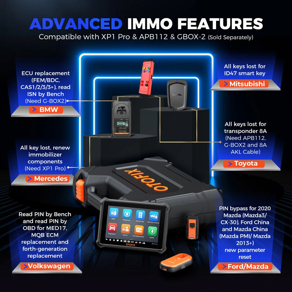 Car Key FOB Programming Tool OTOFIX IM1 All System Diagnostic Scan Tool Auto Key Programmer IMMO Function Key Tool 2 Year Update