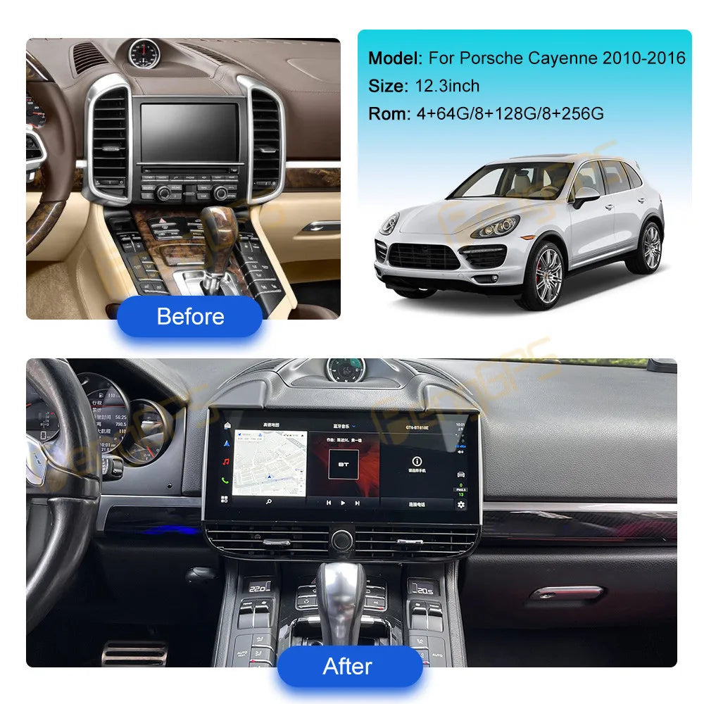 256G For Porsche Cayenne 2010 - 2017 Car Intelligent System Car Radio Multimedia Player GPS Navig Carplay Android Auto Head Unit