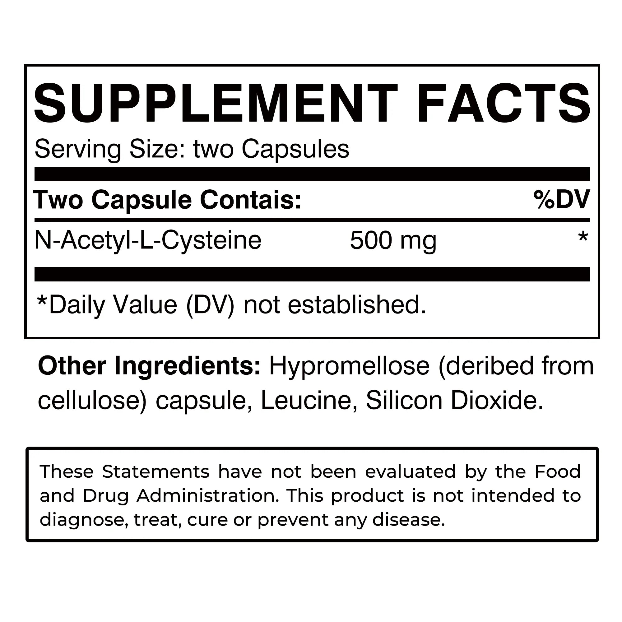 NAC Supplement - N-Acetylcysteine - Antioxidant, Promotes Liver and Kidney Detoxification, Support Skin Health - 120 Capsules