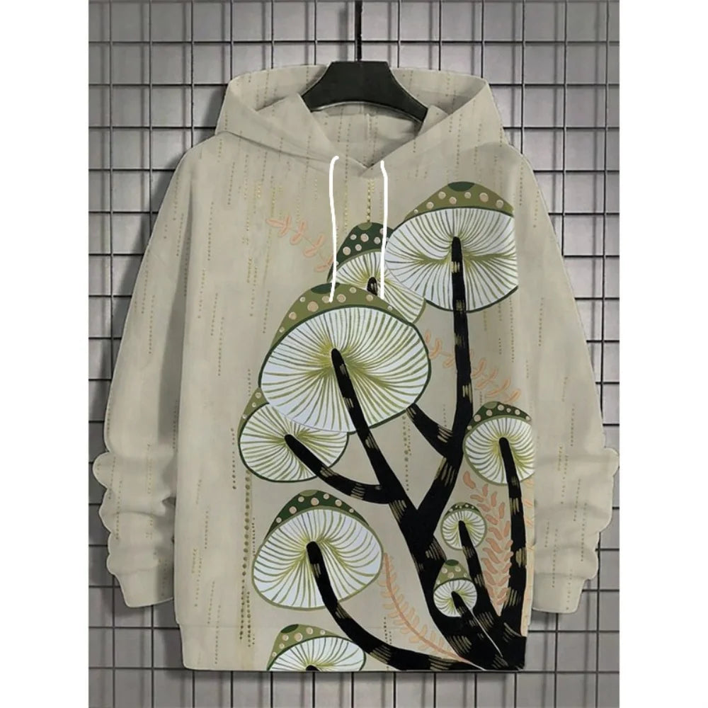 Japanese Harajuku 3D Printed Hoodies For Men Mountain Cat Tentacle Graphic Pullover Sweatshirts Casual Loose Hooded Long Sleeves