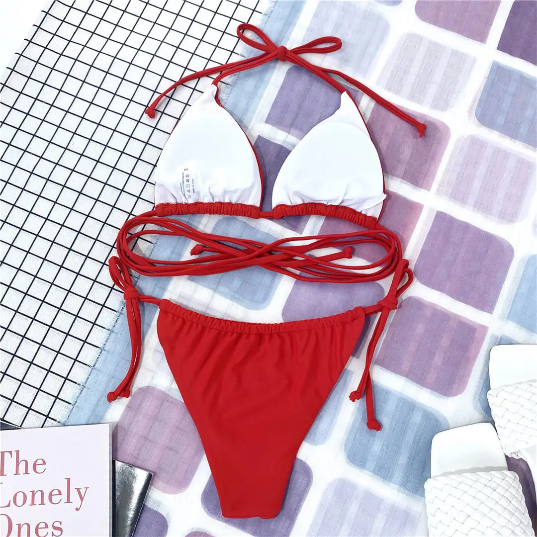 2025 New Wrap Arround Mini Bikini Female Swimwear Women Swimsuit Two-pieces Bikini set Brazilian Bather Bathing Suit Swim V1229H