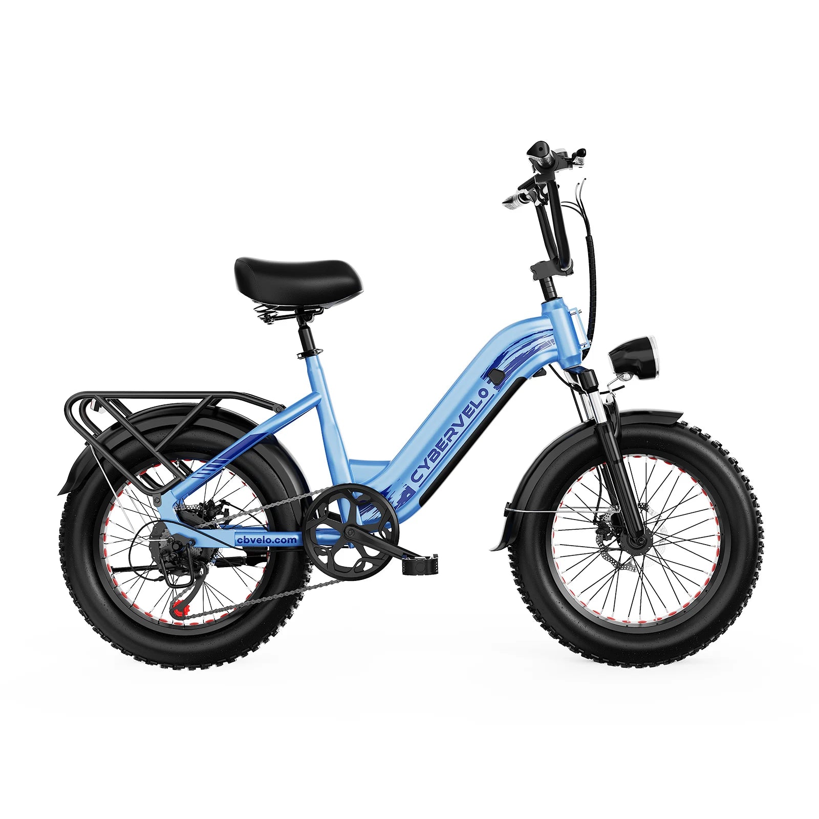 Cybervelo 20" Step-Thru Commuter, 1500W Peak 20ah Battery 80 Miles Long Range E-bike, 7-Speed Shift Adult Electric Bike EK12