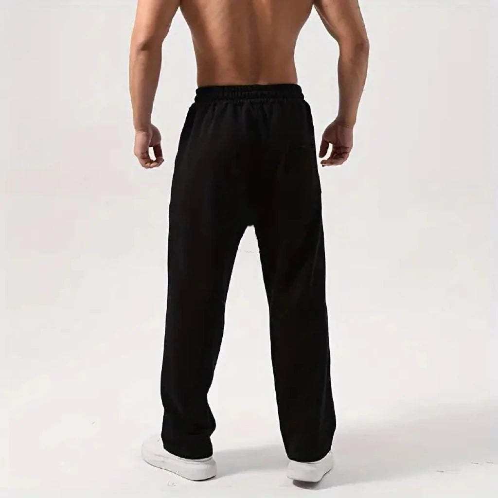 Comfortable Men's Straight Leg Sweatpants Y2K Retro Style Loose Fit Joggers Hip Hop Casual Pants with Big Pockets