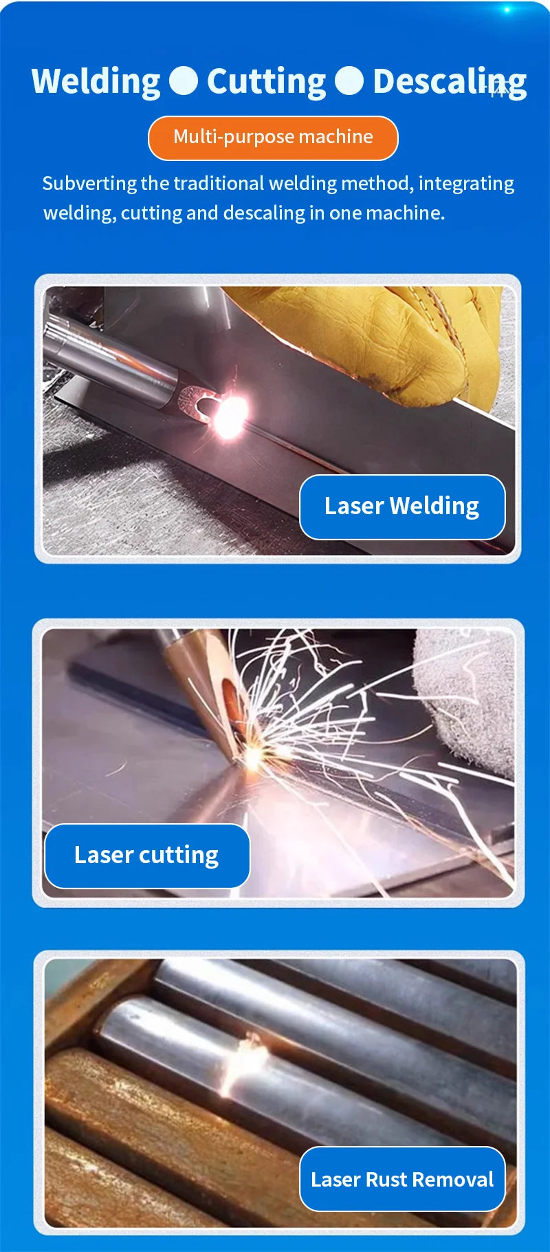 3000W Fiber Laser Welding 5 in 1 2000W Laser Welding Cleaning Cutting Machine 1500W For Metal Oxides On Stainless Steel