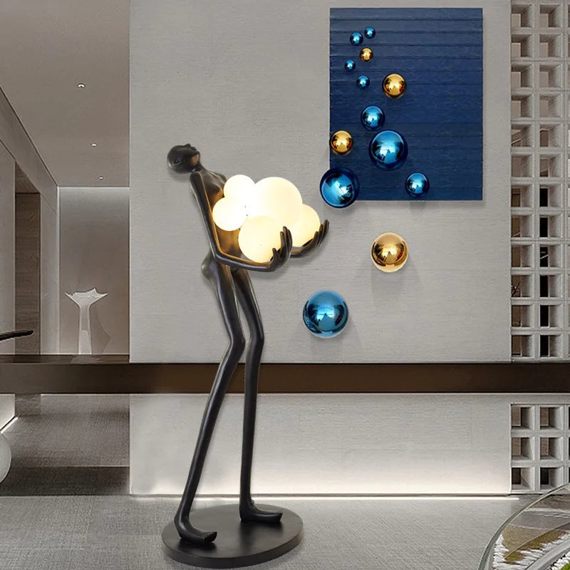 Nordic Humanoid Floor Lamp Sculpture Design Exhibition Hall Decoration Living Room LampS Styling Lamp Halloween Lamp BedroomLamp