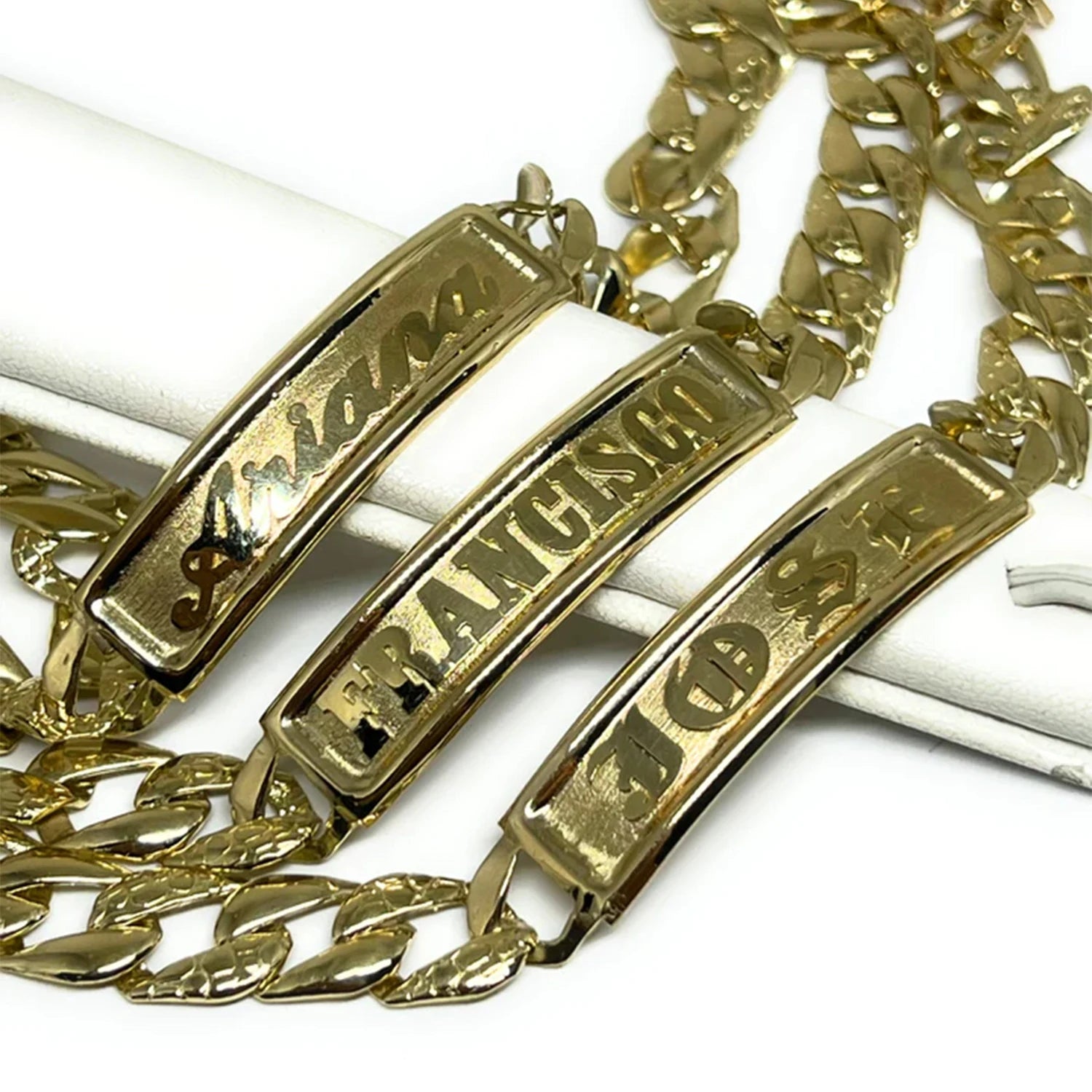 Zciti customized 3D Nameplate bracelet thick chain personalized customized gold-plated name bracelet