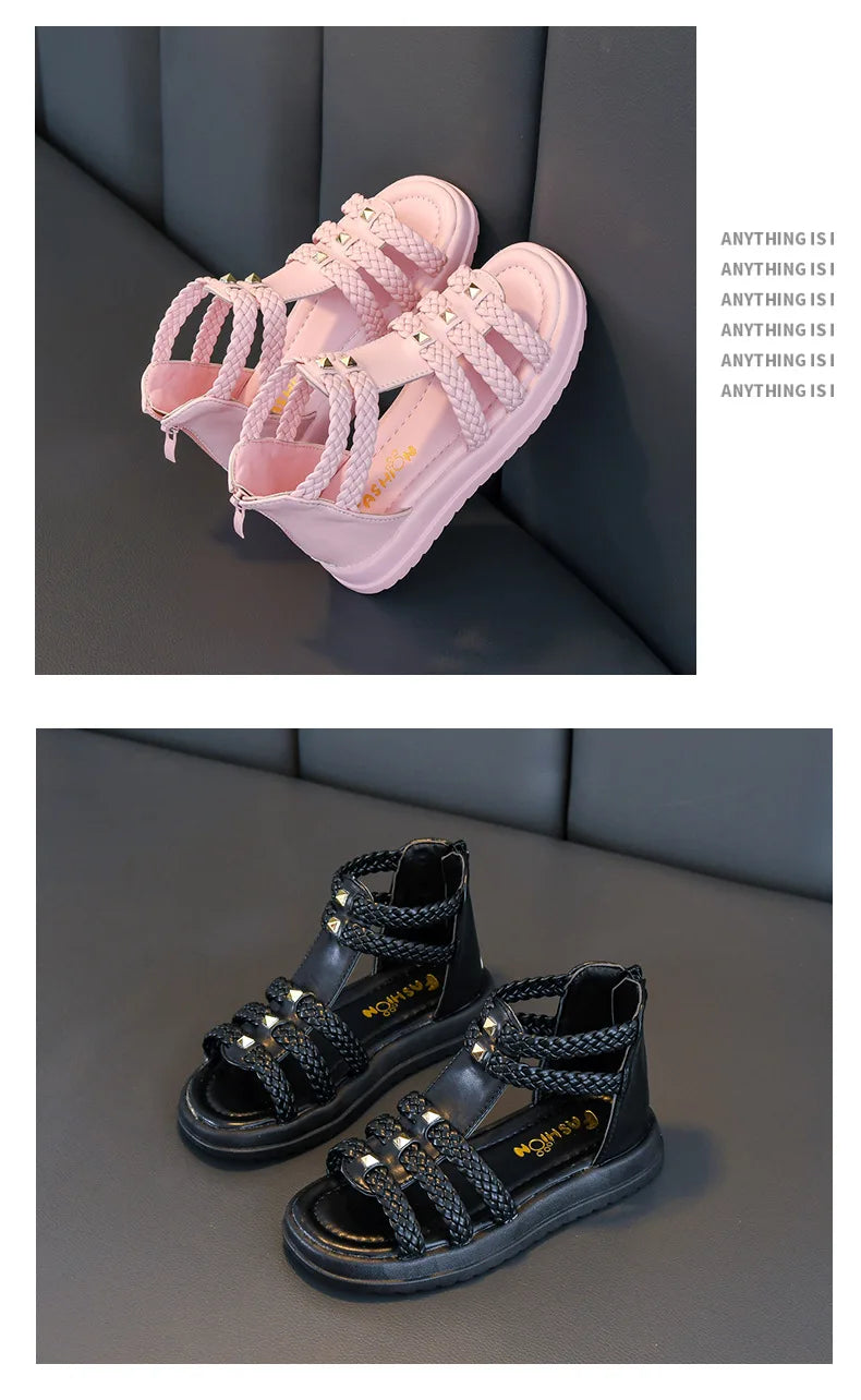 Summer Girls Sandals 2026 New Design Girls Soft Soled Lightweight Shoe Fashionable Girl Anti Slip Versatile Casual Summer Sandal