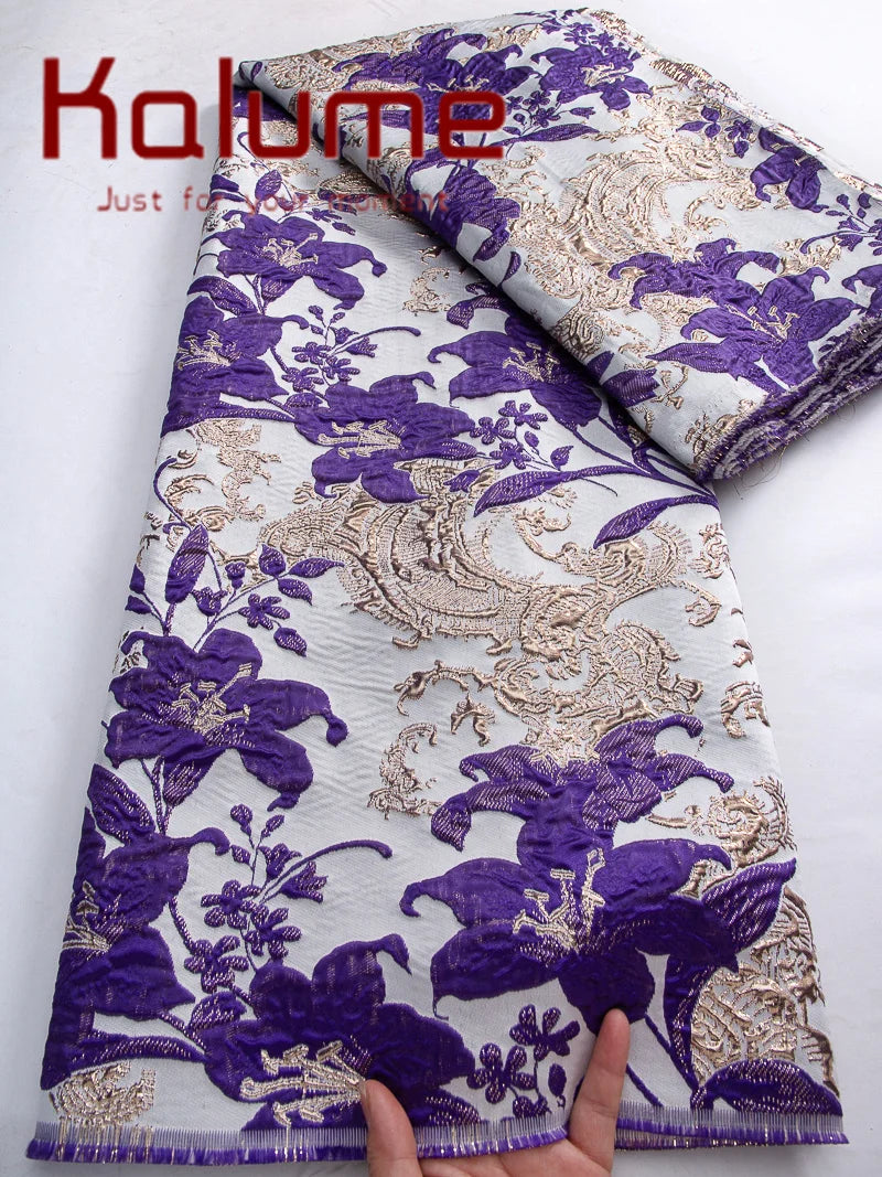 Kalume Lace 2025 Luxury African Brocade Lace Fabric High Quality French Gilding Lace Fabric For Sewing Cloth Party Dress F4442