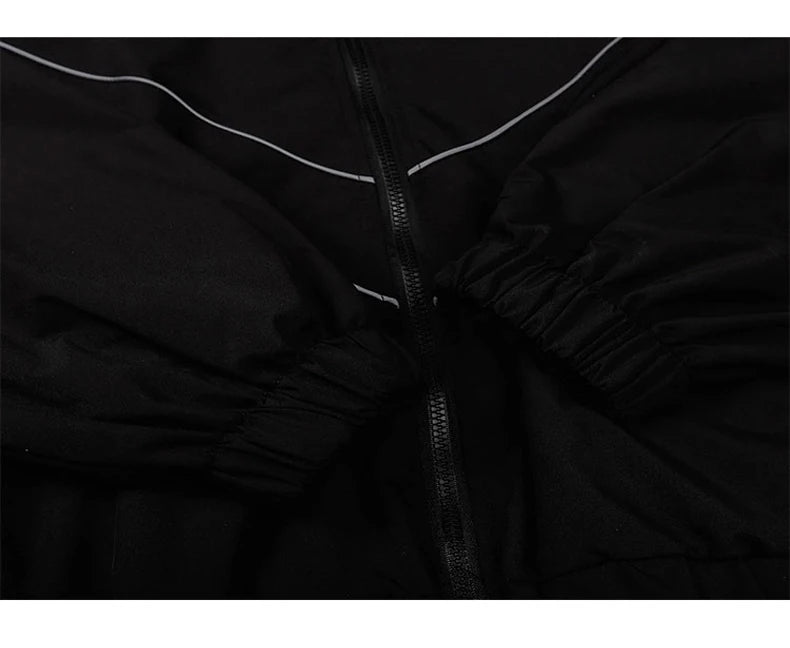 Reflective Striped Men's Jacket 2026 Hip Hop Streetwear Coats Zipper Up Jacket Windbreaker Harajuku Thin Coats Sports Black Blue