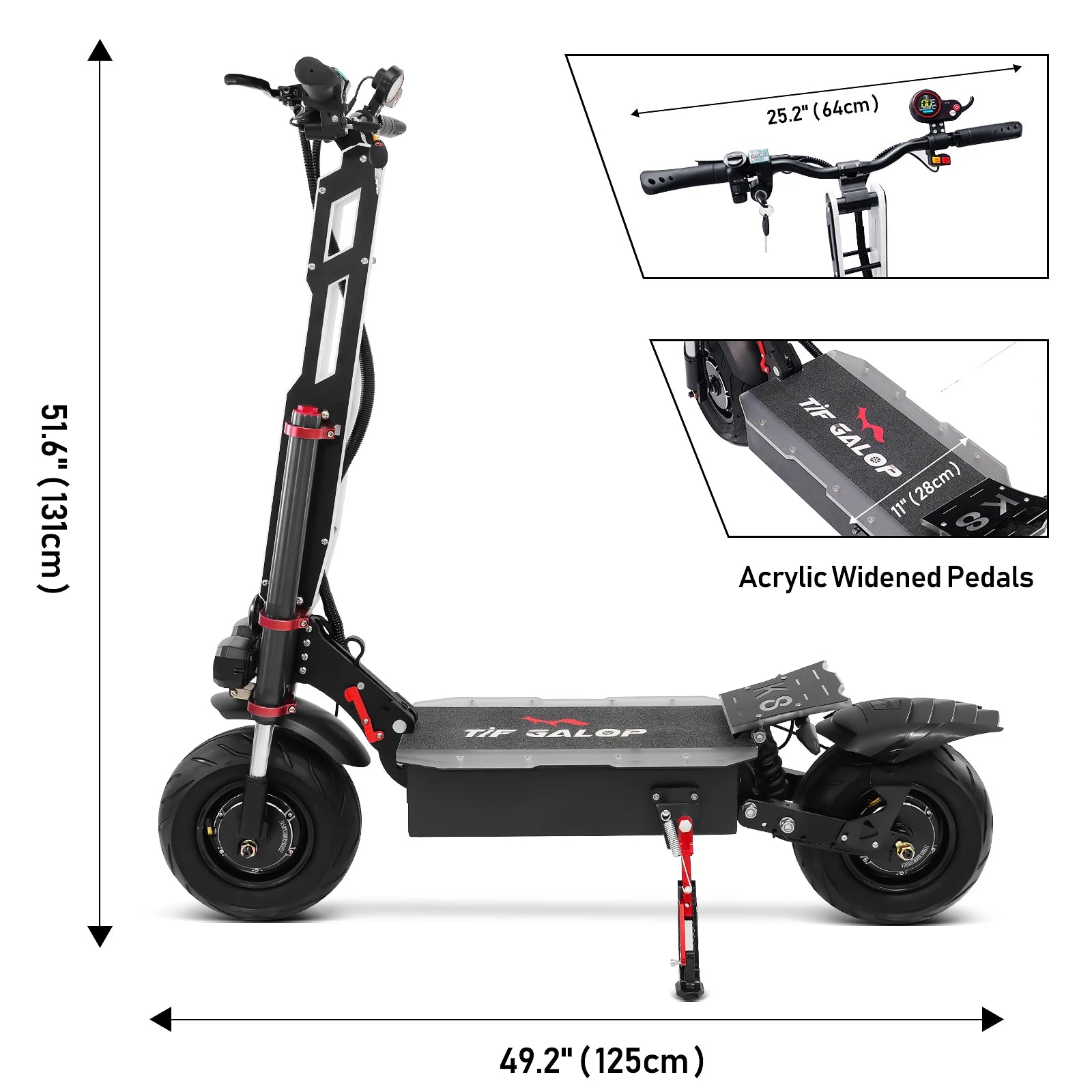 TIFGALOP K8 Adult Foldable Electric Scooter 12 Fat Tireh tire,E-mountain scooter 3000W*2 Motor 60V38AH Battery City Escooter