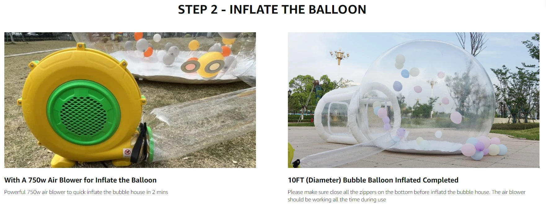 10FT Balloon Jumping Inflatable Bubble house With Trampoline & transparent dome PVC material free shipping with blower For Party