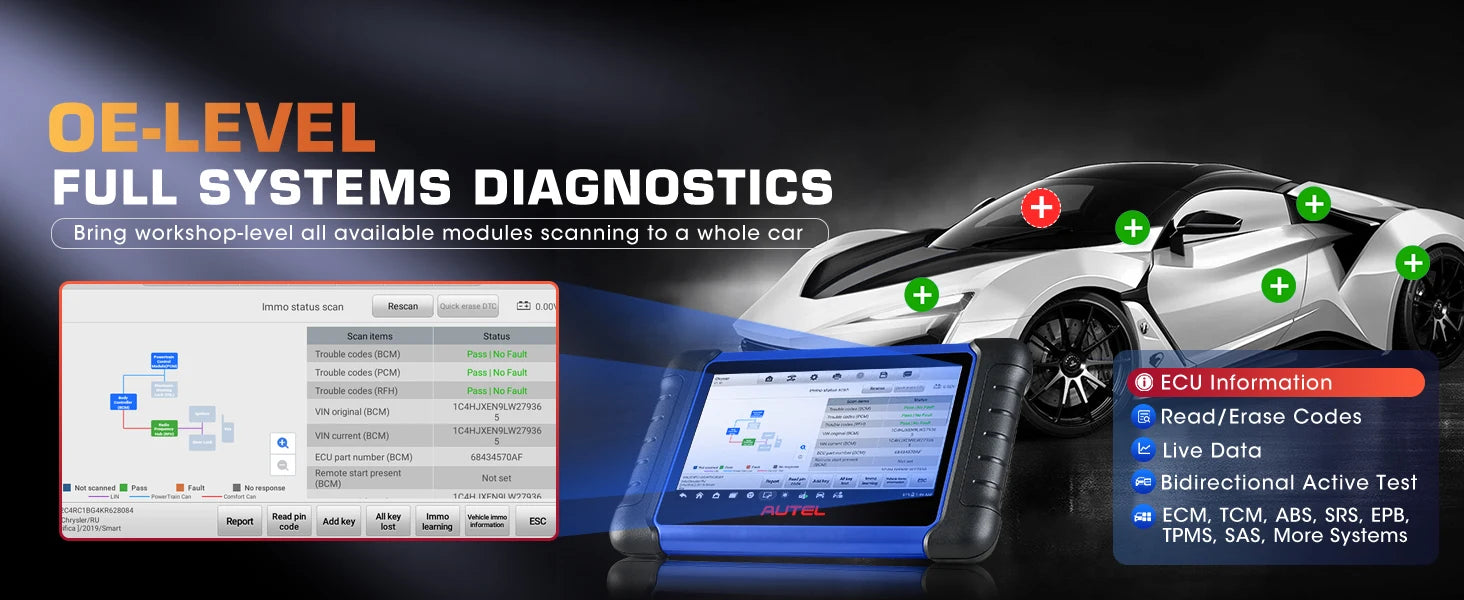 Autel MaxiIM IM508S XP400 PRO Car Key Programming Tool OBD2 Scanner All-in-One IMMO Key Programmer Active Test PK IM508