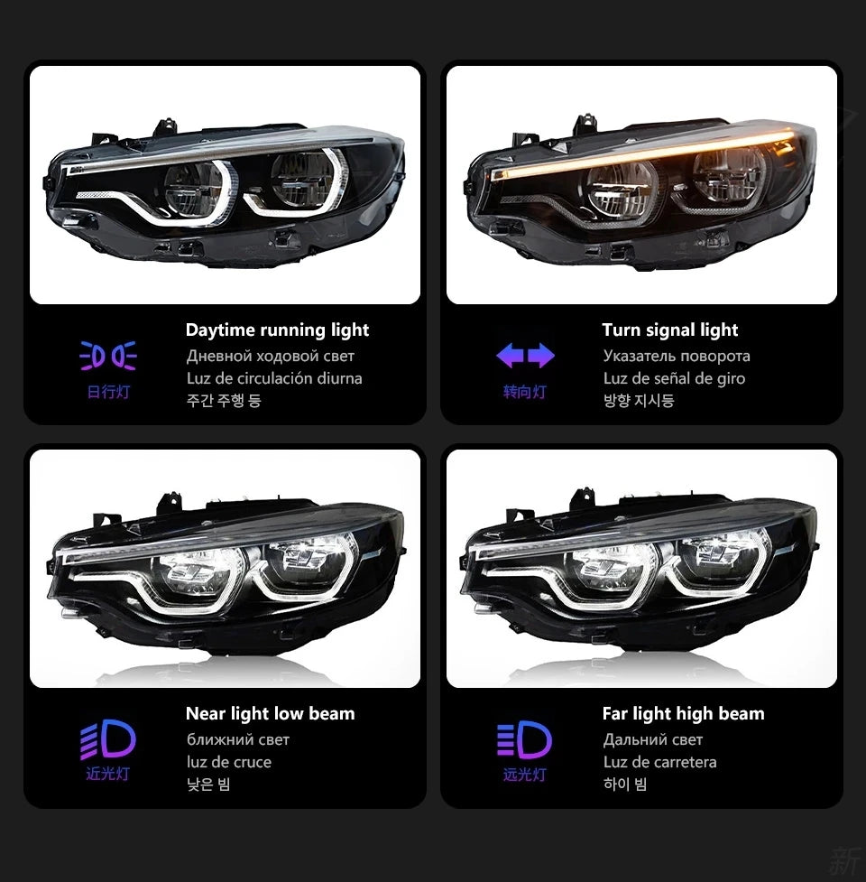 Headlight For BMW F32 2012-2019 F82 M4 GTS Car автомобильные товары LED DRL 425i 428i 430i 435i F36 F80 F33 Car Accessories