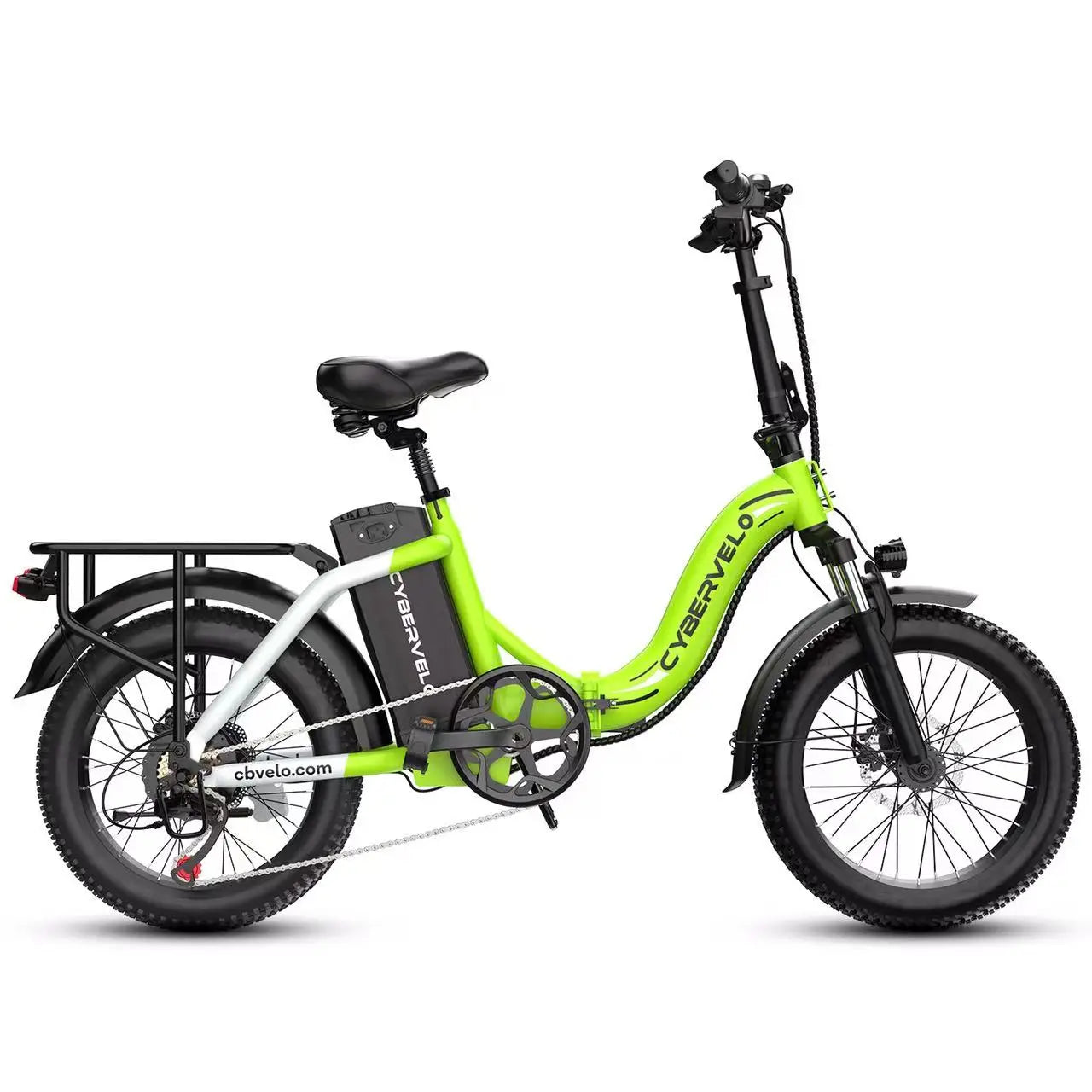 1000W Peak Electric Bike for Adults Cybervelo EK4 EK5 Foldable 28+MPH 80Miles Removable Battery Fat Tire Off-road E-bike