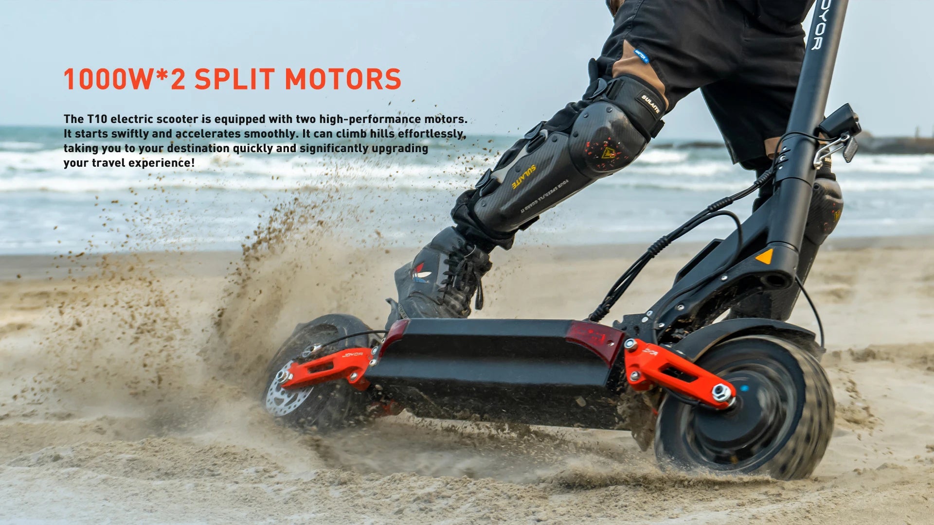 JOYOR T10 Adult Electric Scooter 60V18Ah 1000W*2 Dual Motor Speed 60KM/H Range 30-75KM 10 Inch Off-Road Tires Folding E-Scooter