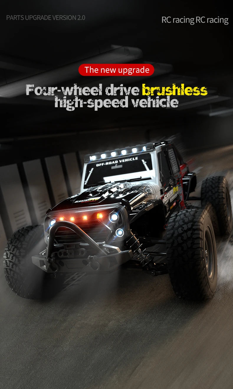 Teeggi 16101 /16102 PRO 1:16 High Speed RC Car With LED Light Drift 70KM/H 4WD RC Off-Road Car Monster Truck Toy For Kid Gifts